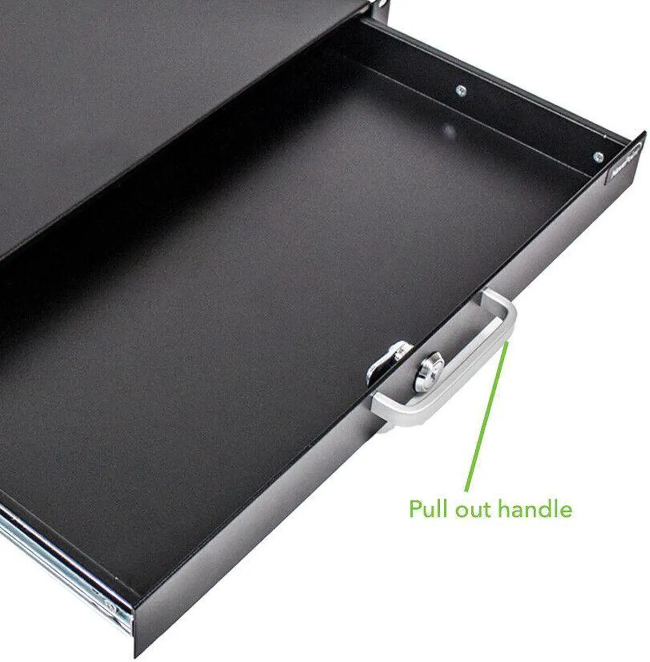 Alt view image 3 of 4 - Server Cabinet Case 19" Rack Mount DJ Locking Lockable Deep Drawer with Key 1U