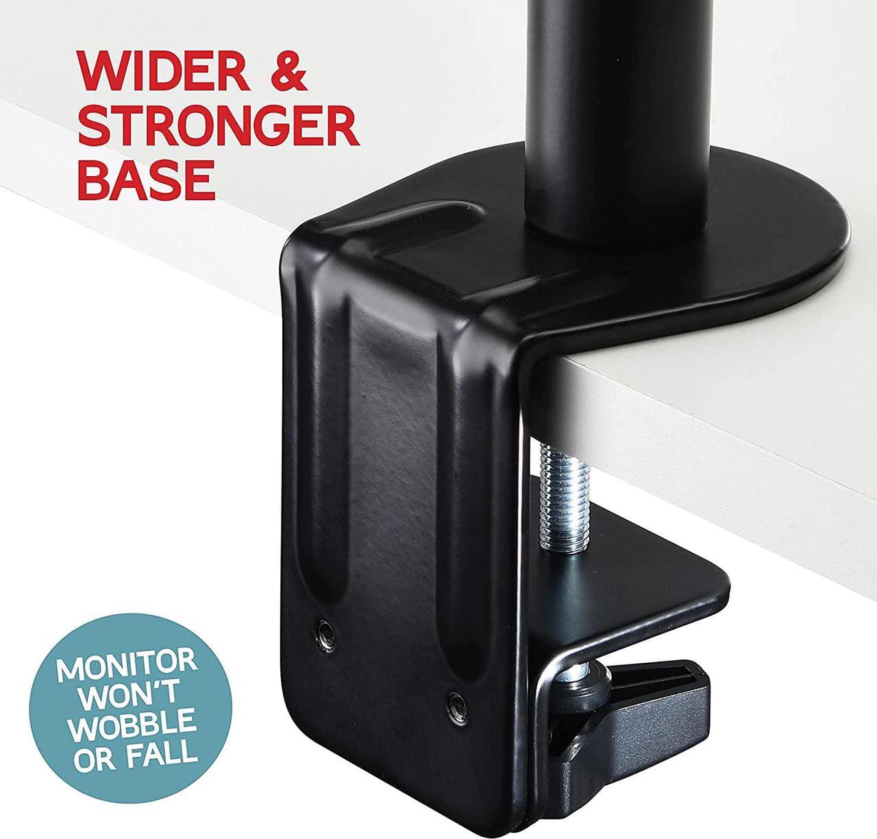 Alt view image 3 of 7 - Dual Monitor Stand, Dual Monitor Arm, Dual Monitor Mount vesa Mount, up to 32 inch Monitor Desk Mount, soporte Monitor arms & Monitor Stands for 2 Monitors, Dual Monitor Riser Stand for Desk pc Mount