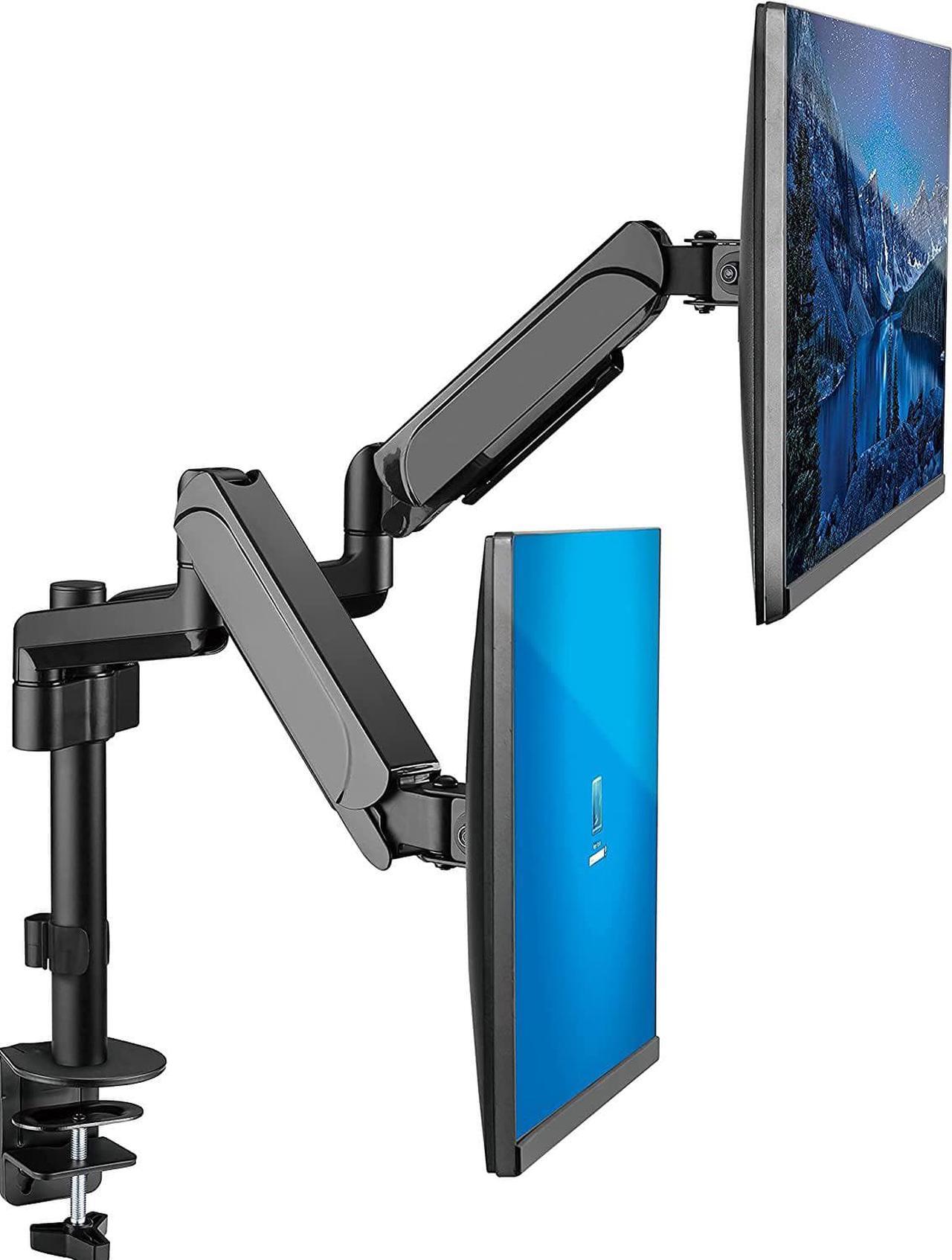 Main image of Dual Monitor Stand, Dual Monitor Arm, Dual Monitor Mount vesa Mount, up to 32 inch Monitor Desk Mount, soporte Monitor arms & Monitor Stands for 2 Monitors, Dual Monitor Riser Stand for Desk pc Mount