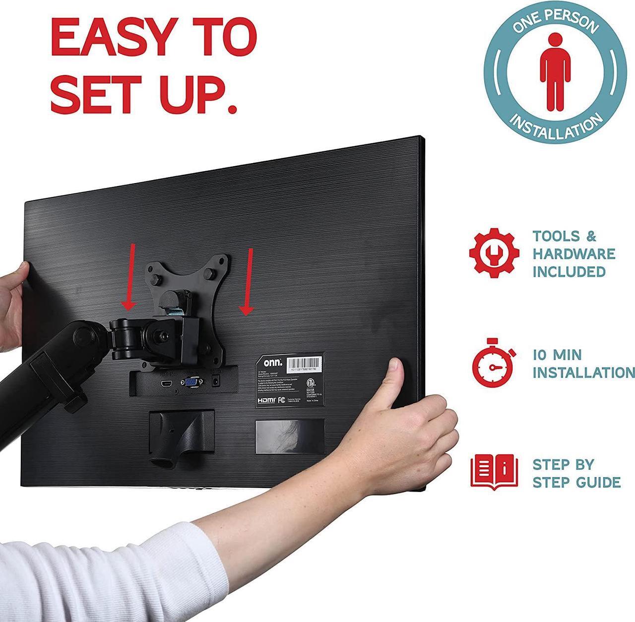 Alt view image 7 of 7 - Dual Monitor Stand, Dual Monitor Arm, Dual Monitor Mount vesa Mount, up to 32 inch Monitor Desk Mount, soporte Monitor arms & Monitor Stands for 2 Monitors, Dual Monitor Riser Stand for Desk pc Mount