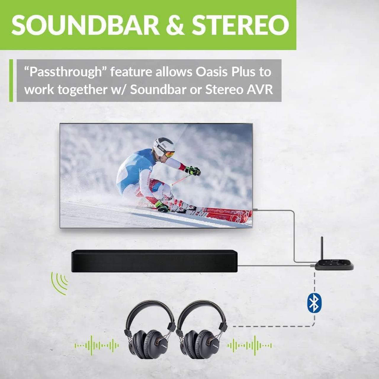 Alt view image 5 of 7 - Avantree Oasis Plus Bluetooth Transmitter & Receiver for TV, Easy to Install, Soundbar PassThrough, aptX Low Latency & HD Audio Adapter for 2 Headphones