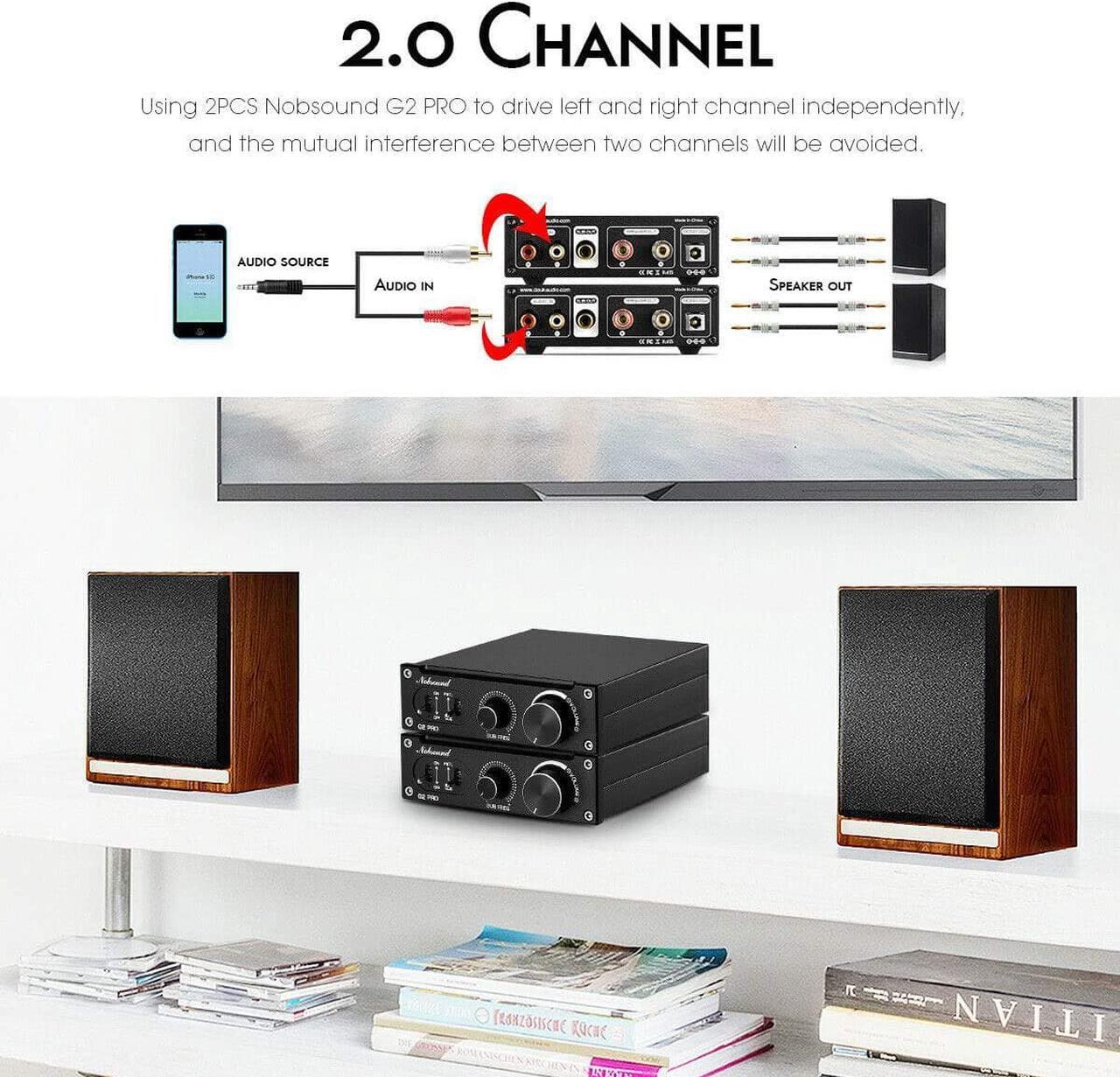 Alt view image 2 of 7 - Nobsound G2 PRO Hi-Fi 300W Subwoofer Power Amplifier Mono Channel Class D SUB Audio Amp