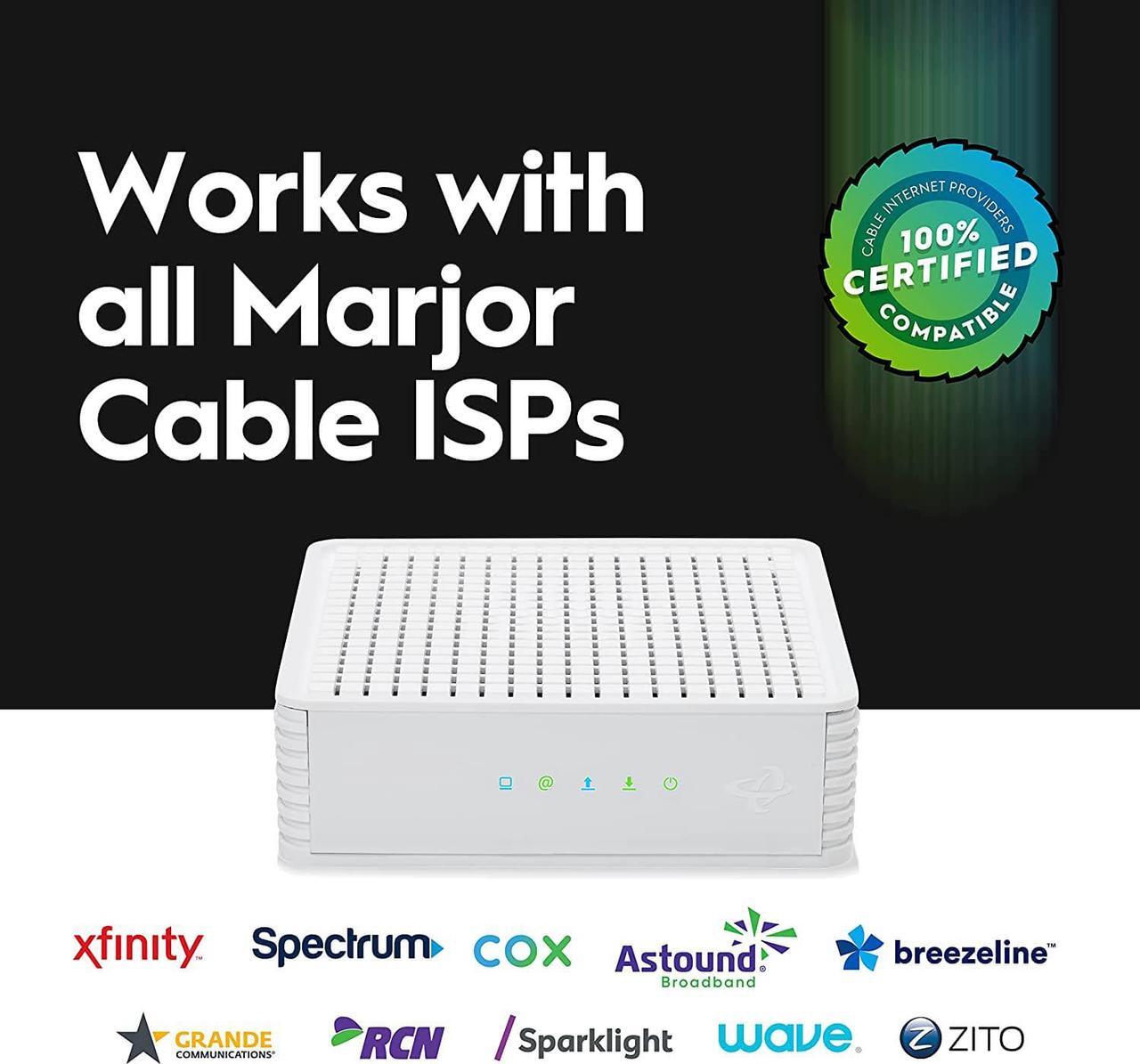 Alt view image 2 of 7 - Hitron CODA DOCSIS 3.1 Modem | Pairs with Any WiFi Router or Mesh WiFi | Certified with Comcast Xfinity, Charter Spectrum, Cox | 10x Faster Than DOCSIS 3.0 | Cable Modem with 2X 1 Gbps Ethernet Ports