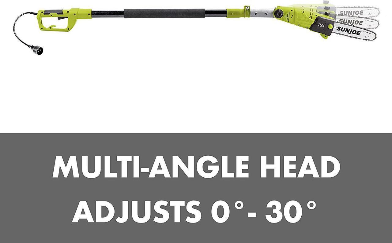Alt view image 4 of 7 - SWJ803E 10 inch 8.0 Amp Electric Multi-Angle Pole Chain Saw, Green