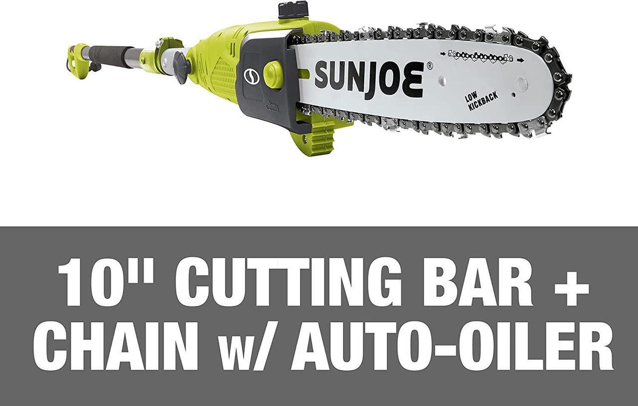 Alt view image 2 of 7 - SWJ803E 10 inch 8.0 Amp Electric Multi-Angle Pole Chain Saw, Green