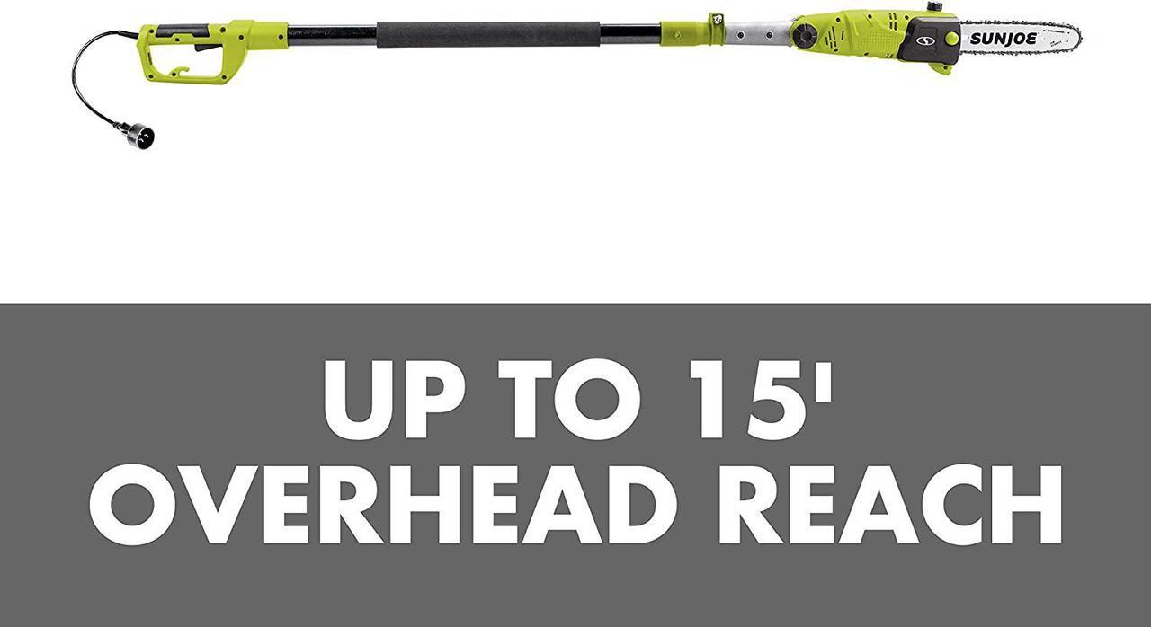 Alt view image 3 of 7 - SWJ803E 10 inch 8.0 Amp Electric Multi-Angle Pole Chain Saw, Green