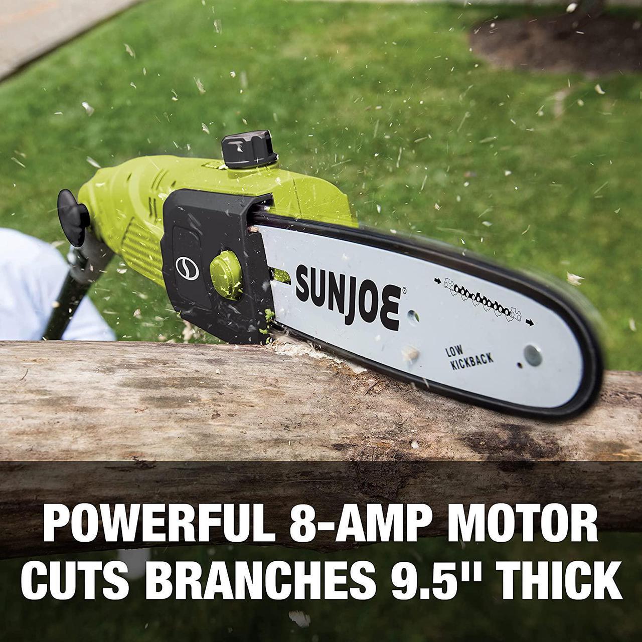 Alt view image 5 of 7 - SWJ803E 10 inch 8.0 Amp Electric Multi-Angle Pole Chain Saw, Green
