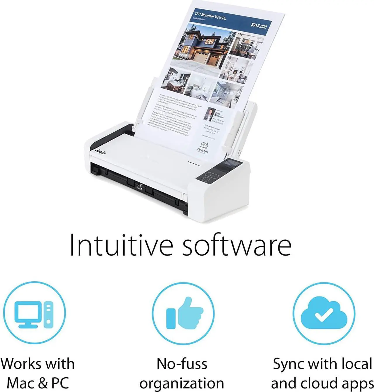 Alt view image 4 of 7 - Pro DX400 - Wired Document Scanner and Receipt Scanner for Home and Office. The Best Desktop Scanner, Small Scanner, Compact Scanner, Duplex Scanner (Two Sided Scanner), for Windows and Mac