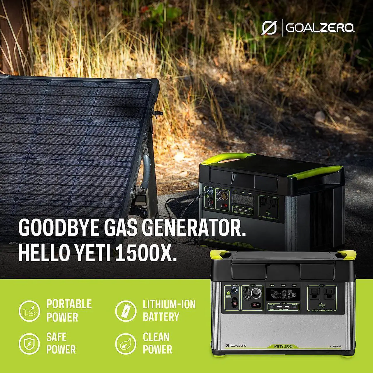 Alt view image 3 of 7 - Goal Zero Yeti 1500X Portable Power Station, 1516-Watt-Hour Portable Lithium-Battery Emergency Power Station, 2000-Watt Portable AC-Inverter Generator with Boulder 100 Briefcase Portable Solar Panel