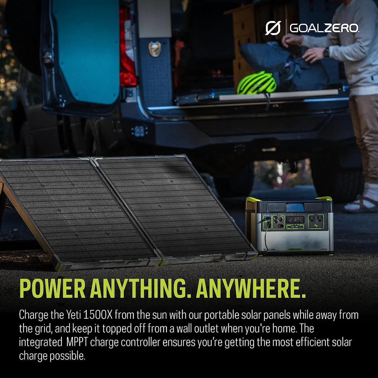 Alt view image 6 of 7 - Goal Zero Yeti 1500X Portable Power Station, 1516-Watt-Hour Portable Lithium-Battery Emergency Power Station, 2000-Watt Portable AC-Inverter Generator with Boulder 100 Briefcase Portable Solar Panel