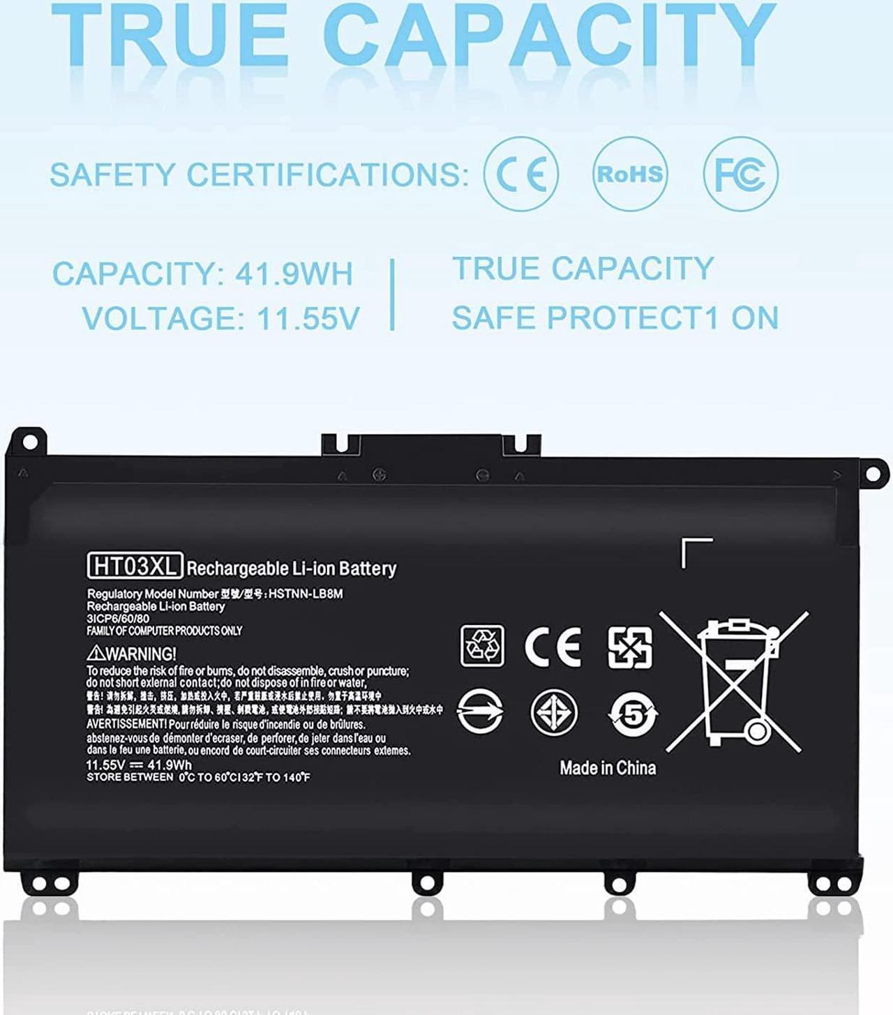 Alt view image 5 of 7 - HTO3XL Laptop Replacement L11119-855 HT03XL Battery for HP Pavilion 14 15 17 15-CS 15-DA 15-DB Series 15-DA0012DX 14-CE0068ST 15-CS3073CL 15-CS3153CL 15-CS2064ST 15-DA0014DX Fits HT03041XL HSTNN-LB8M