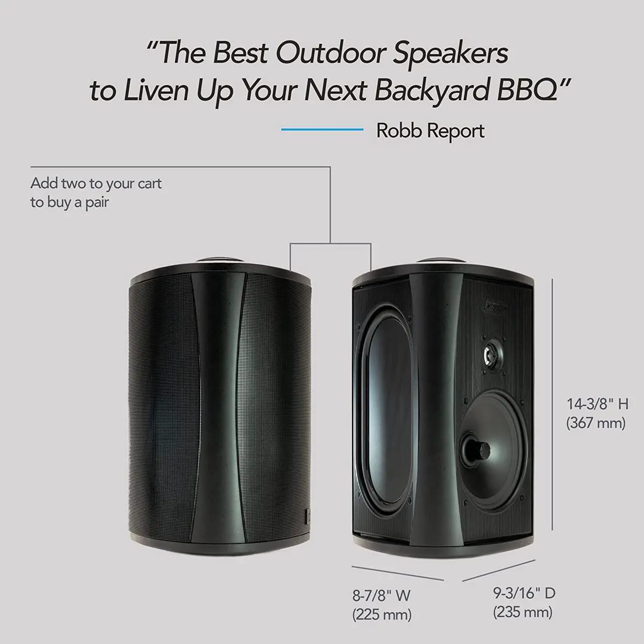 Alt view image 6 of 6 - AW 6500 All Weather Speaker with Bracket - Each (Black)