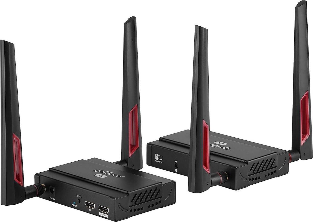 Main image of gofanco 5G Wireless HDMI Extender Kit  Up to 656ft (200m) at 1080p, Supports Up to 4 Receivers, Dual Antenna, Long Range, 5GHz Frequency, Loopout, IR Extension, 2ch PCM Audio (HDwireless1x4)