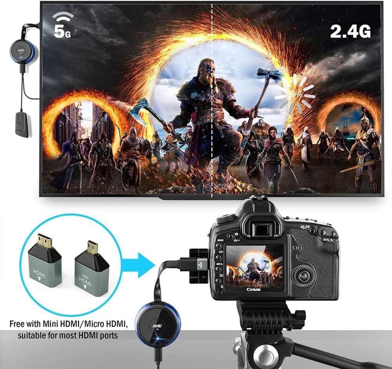 Alt view image 6 of 7 - Wireless HDMI Transmitter and Receiver 4K, TIMBOOTECH Streaming Media Video/Audio/File HDMI Wireless Extender 5G Kit for Laptop, Camera, Cable Box, Netfix, PS5, Phone to Monitor, Projector, HDTV 165FT