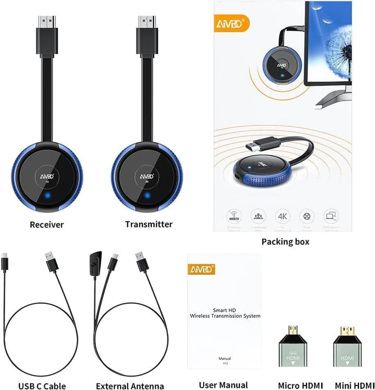Alt view image 7 of 7 - Wireless HDMI Transmitter and Receiver 4K, TIMBOOTECH Streaming Media Video/Audio/File HDMI Wireless Extender 5G Kit for Laptop, Camera, Cable Box, Netfix, PS5, Phone to Monitor, Projector, HDTV 165FT