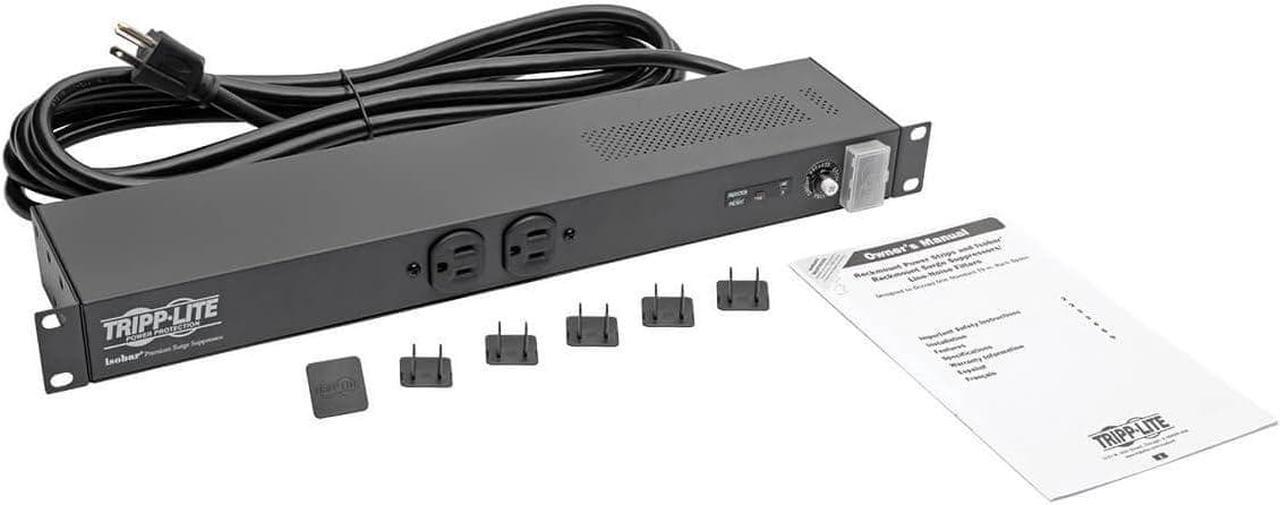 Alt view image 5 of 5 - Tripp Lite Isobar 12-Outlet Network Server Surge Protector, 15 ft. Cord w/5-20P Plug, 3840 Joules, 1U Rack-Mount, Metal, & $25,000 INSURANCE (IBAR12-20ULTRA)