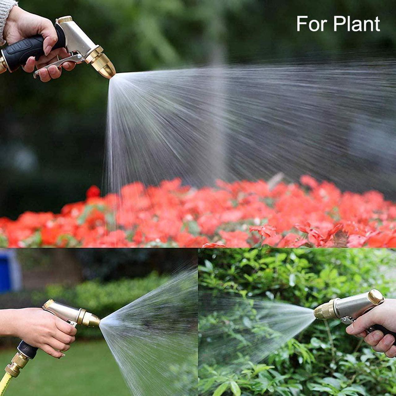 Alt view image 5 of 6 - Garden Hose Nozzle, 100% Heavy Duty Metal Spray Nozzle High Pressure Water Nozzle with 4 Patterns for Watering Garden, Washing Cars and Showering Pets - Full Brass Nozzle + ABS Non-Slip Grip