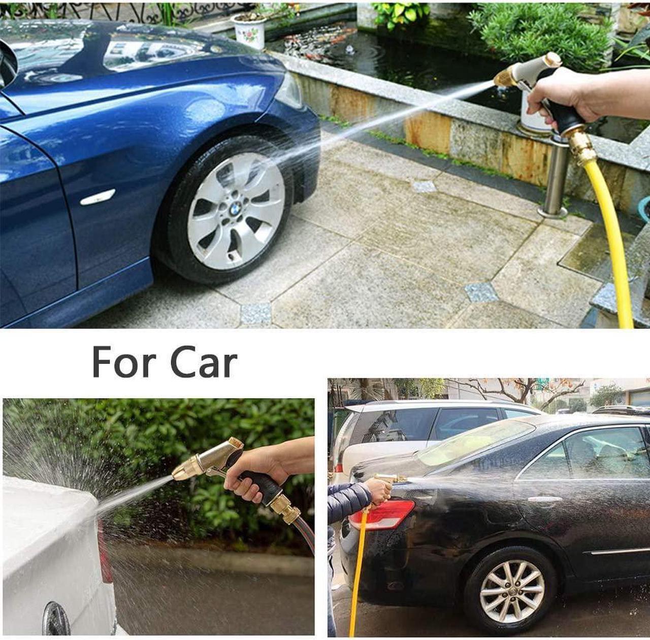 Alt view image 6 of 6 - Garden Hose Nozzle, 100% Heavy Duty Metal Spray Nozzle High Pressure Water Nozzle with 4 Patterns for Watering Garden, Washing Cars and Showering Pets - Full Brass Nozzle + ABS Non-Slip Grip