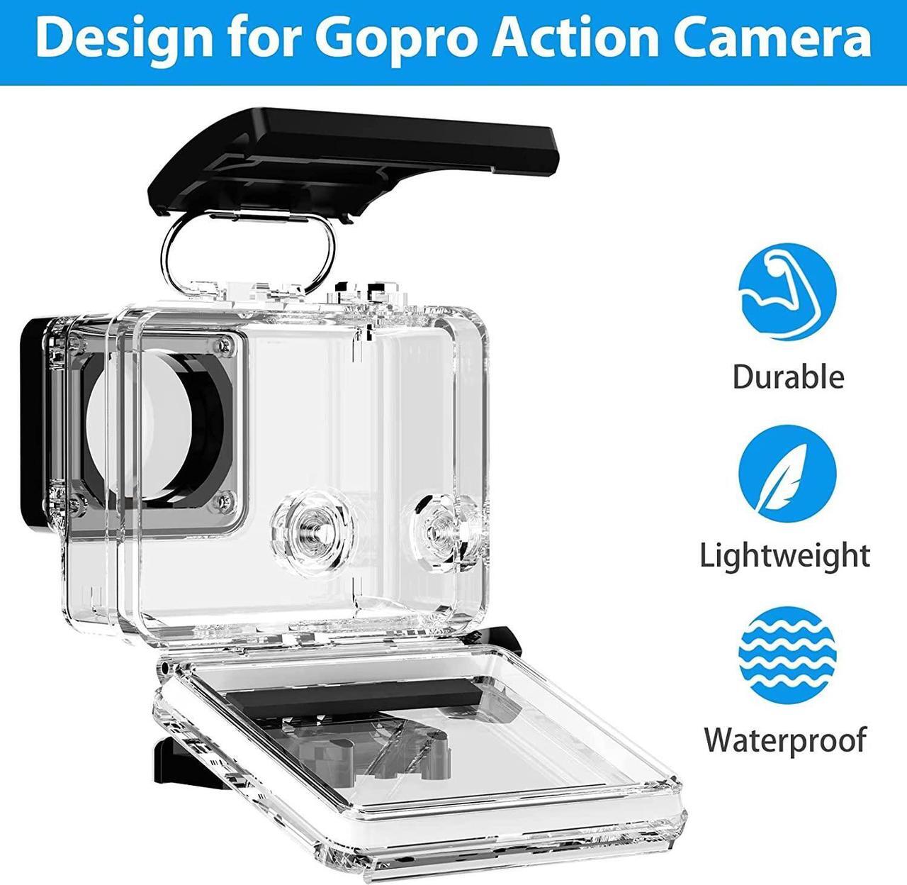 Alt view image 2 of 7 - Waterproof Housing Case for GoPro Hero 4/3/3+, 60M/190FT Underwater Protective Dive Housing Shell with Bracket Mount Accessories for GoPro Hero4, Hero3+, Hero3 Action Camera Outside Sports