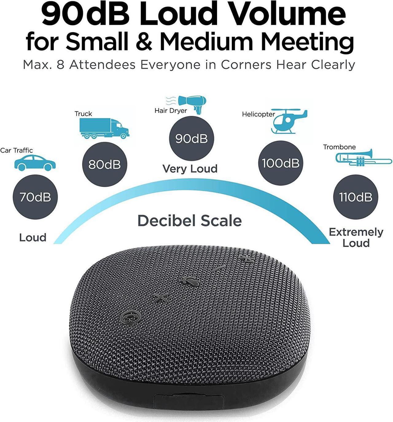 Alt view image 2 of 7 - Bluetooth Conference Speaker with Microphone for Teams & Zoom | Loud & HiFi Portable USB Speakerphone | Noise Cancelling & 360°Omnidirectional Conference Room Microphone and Speaker
