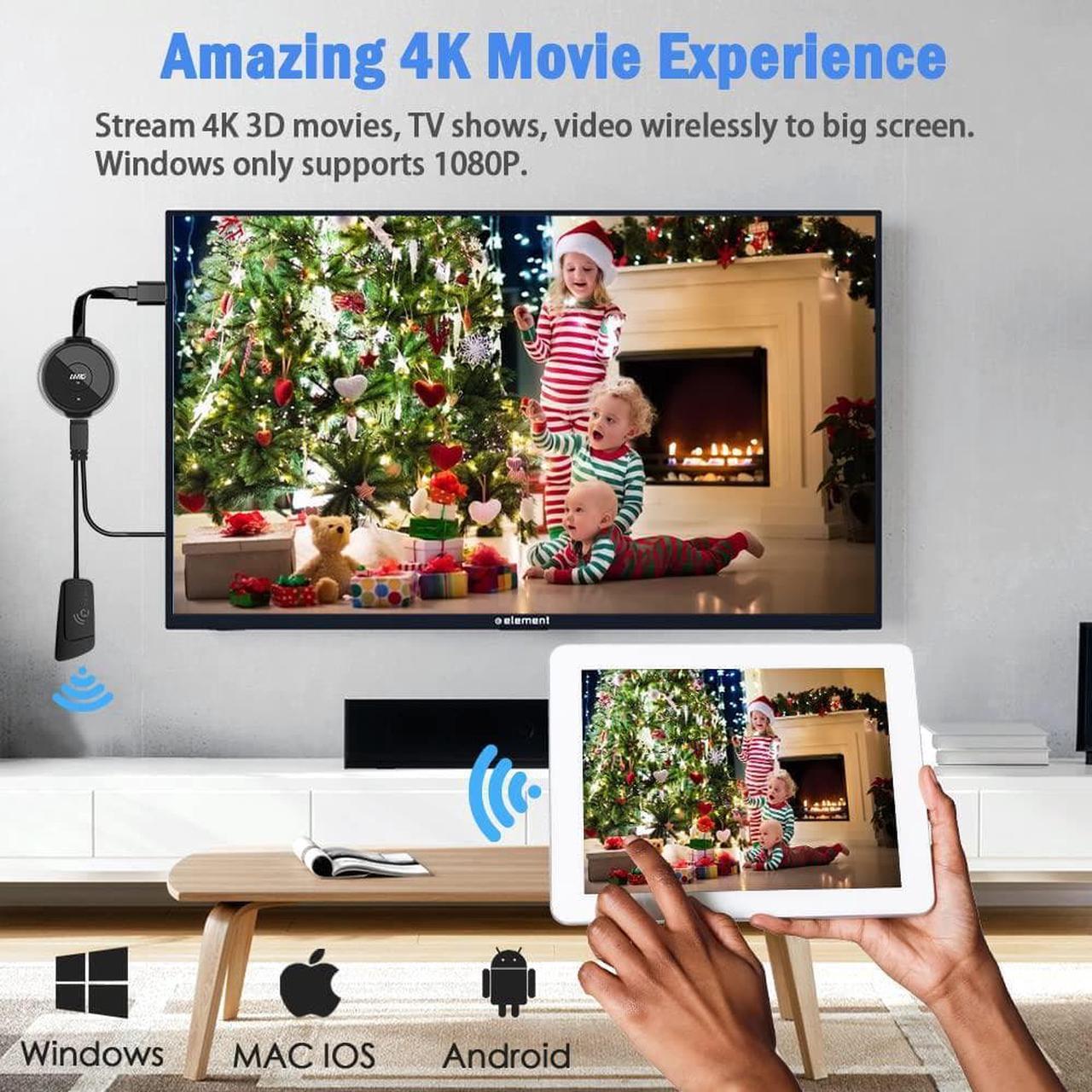 Alt view image 3 of 7 - Wireless HDMI Transmitter & Receiver 4K, Streaming 2.4/5GHz Smooth Video/Audio to Monitor, Projector, HDTV, HDMI Wireless Extender 165FT/50M for Laptop, PC, Camera, Blu-ray, PS5, iPhone, Tablet
