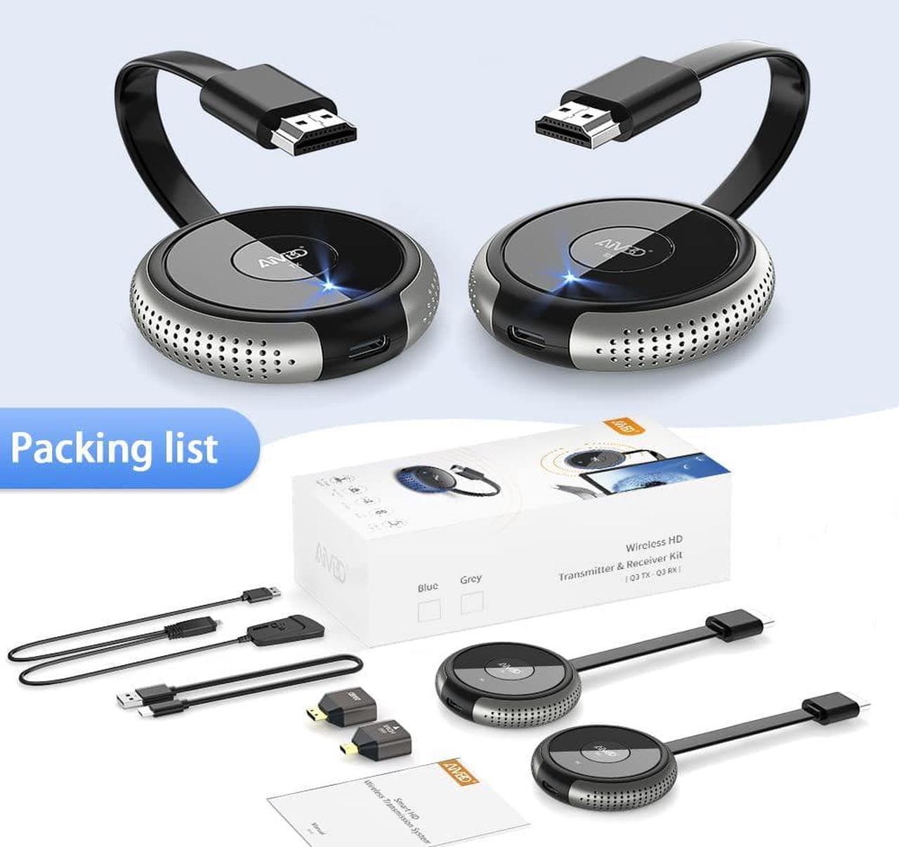 Alt view image 7 of 7 - Wireless HDMI Transmitter & Receiver 4K, Streaming 2.4/5GHz Smooth Video/Audio to Monitor, Projector, HDTV, HDMI Wireless Extender 165FT/50M for Laptop, PC, Camera, Blu-ray, PS5, iPhone, Tablet