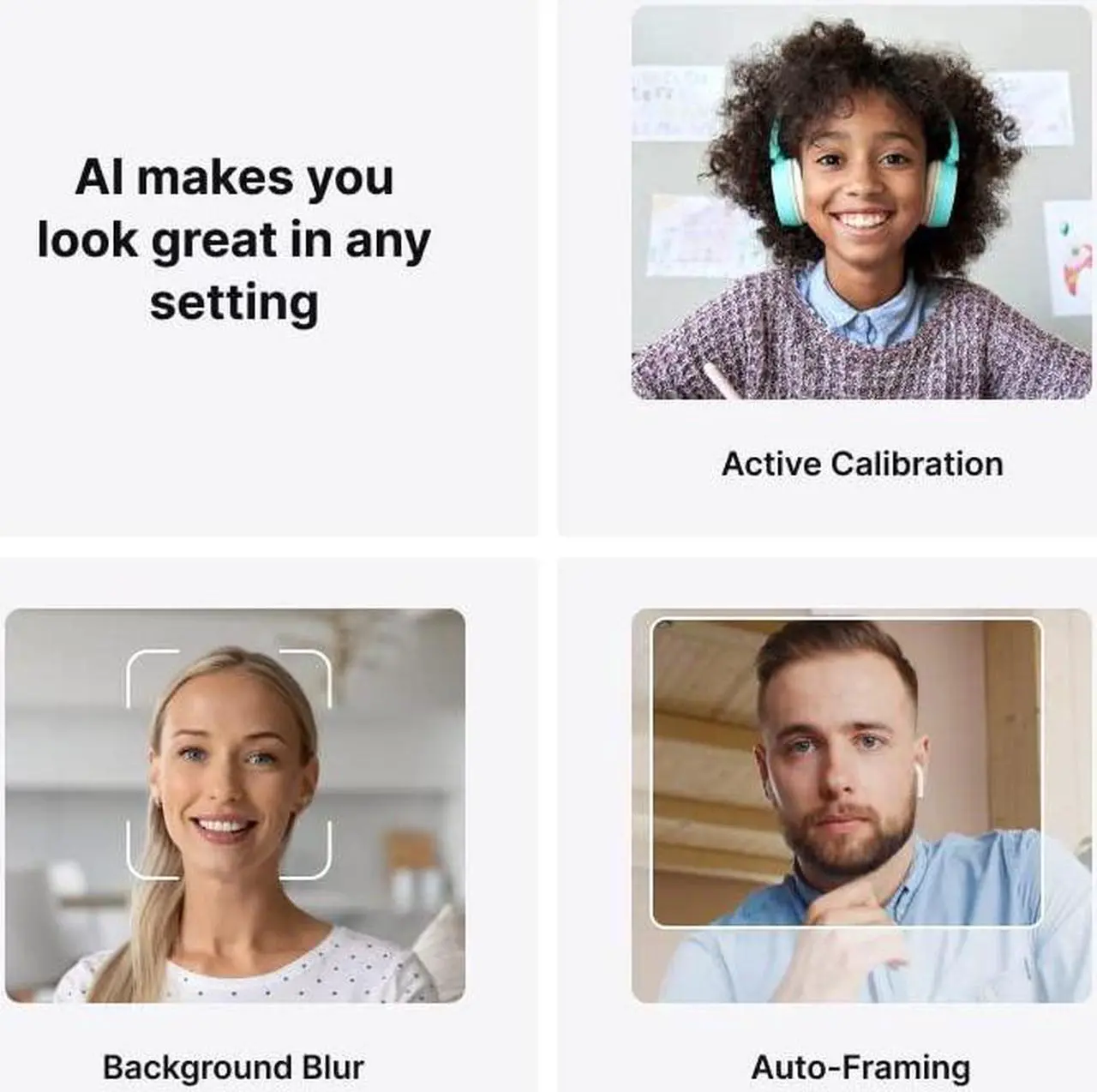 Alt view image 4 of 5 - 4K Webcam: Studio-Quality Webcam Powered by AI. Look Great on Every Video Call. Compatible with Mac and PC (Atomic Grey)