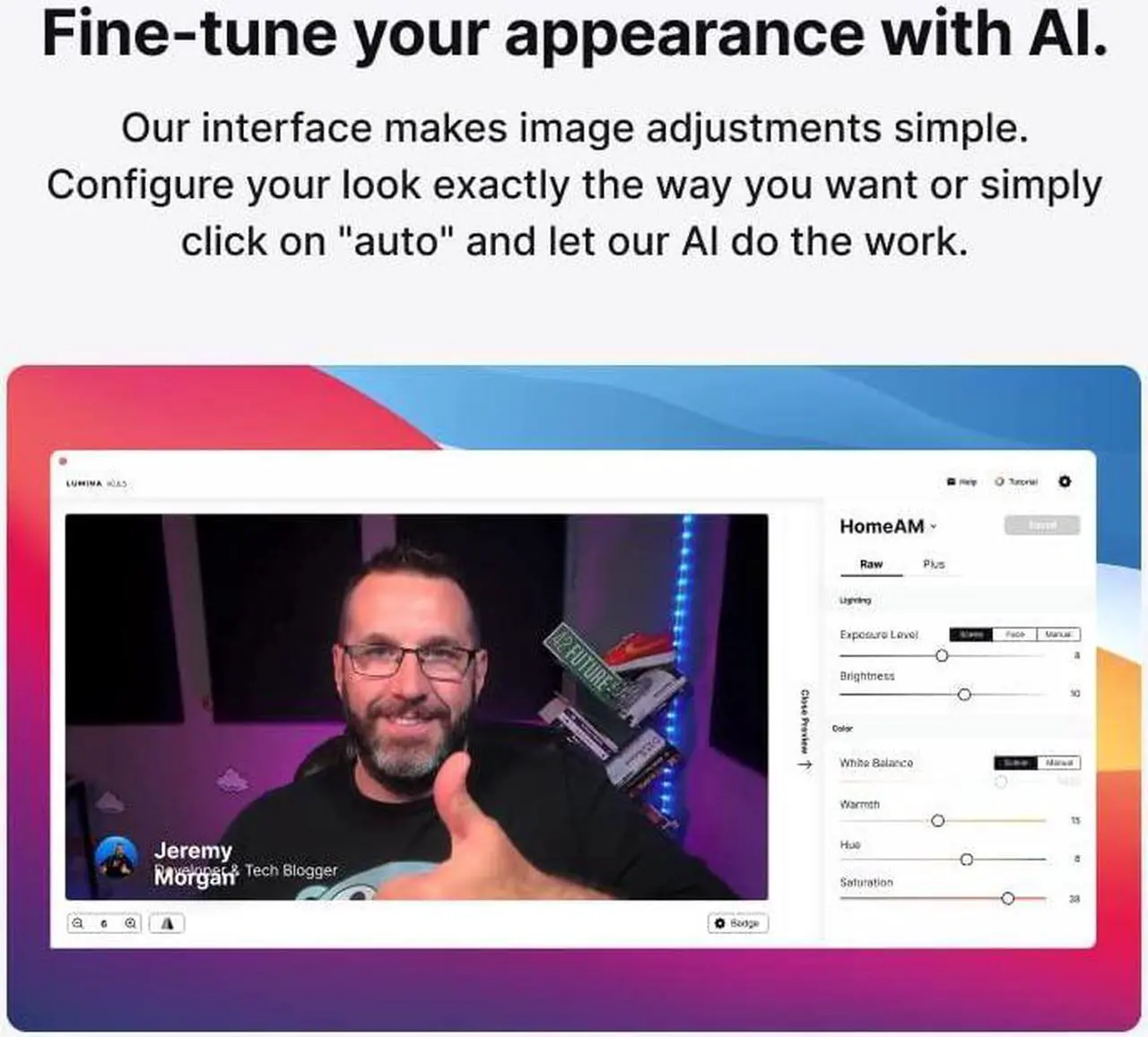 Alt view image 3 of 5 - 4K Webcam: Studio-Quality Webcam Powered by AI. Look Great on Every Video Call. Compatible with Mac and PC (Atomic Grey)
