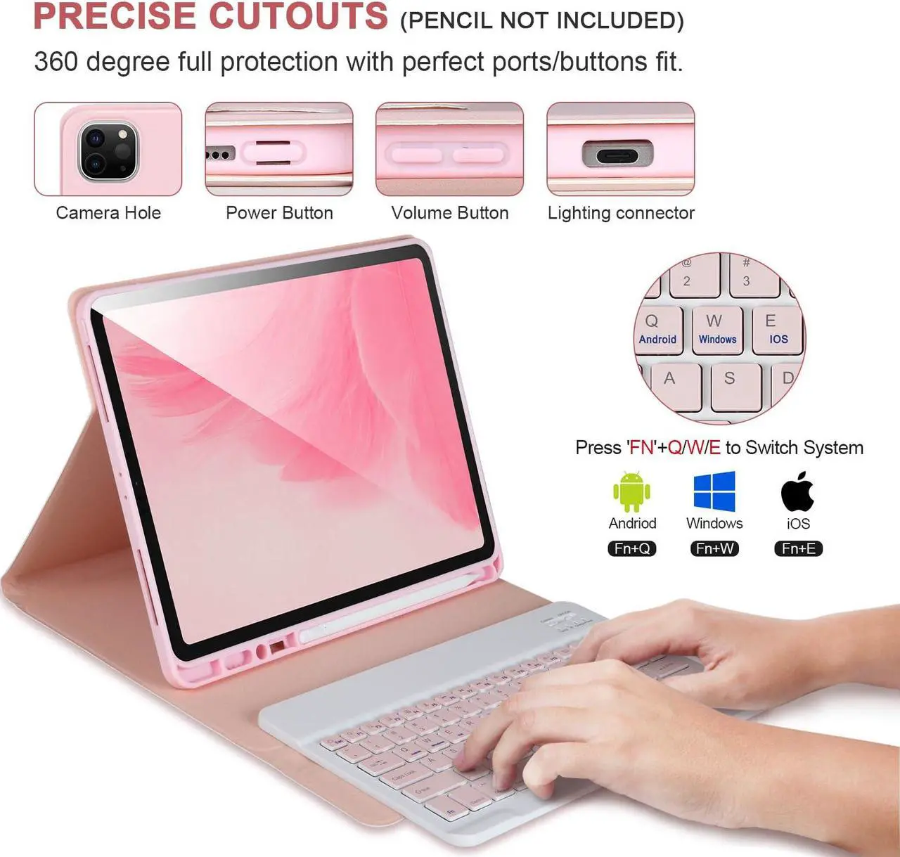 APHBZGE Keyboard Case for iPad Air 11 2024(M2),iPad Pro 11'' 4th/3rd