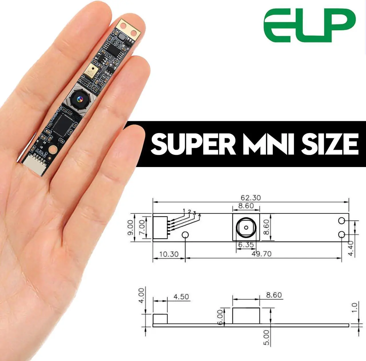 Alt view image 3 of 5 - 8mp Auto Focus USB Camera with Microphone Mini PC Camera for Computer 4K lightburn Camera for Laser Engraver Mini Strip Webcam Board CCTV USB Surveillance Camera for Raspberry Pi Laptop