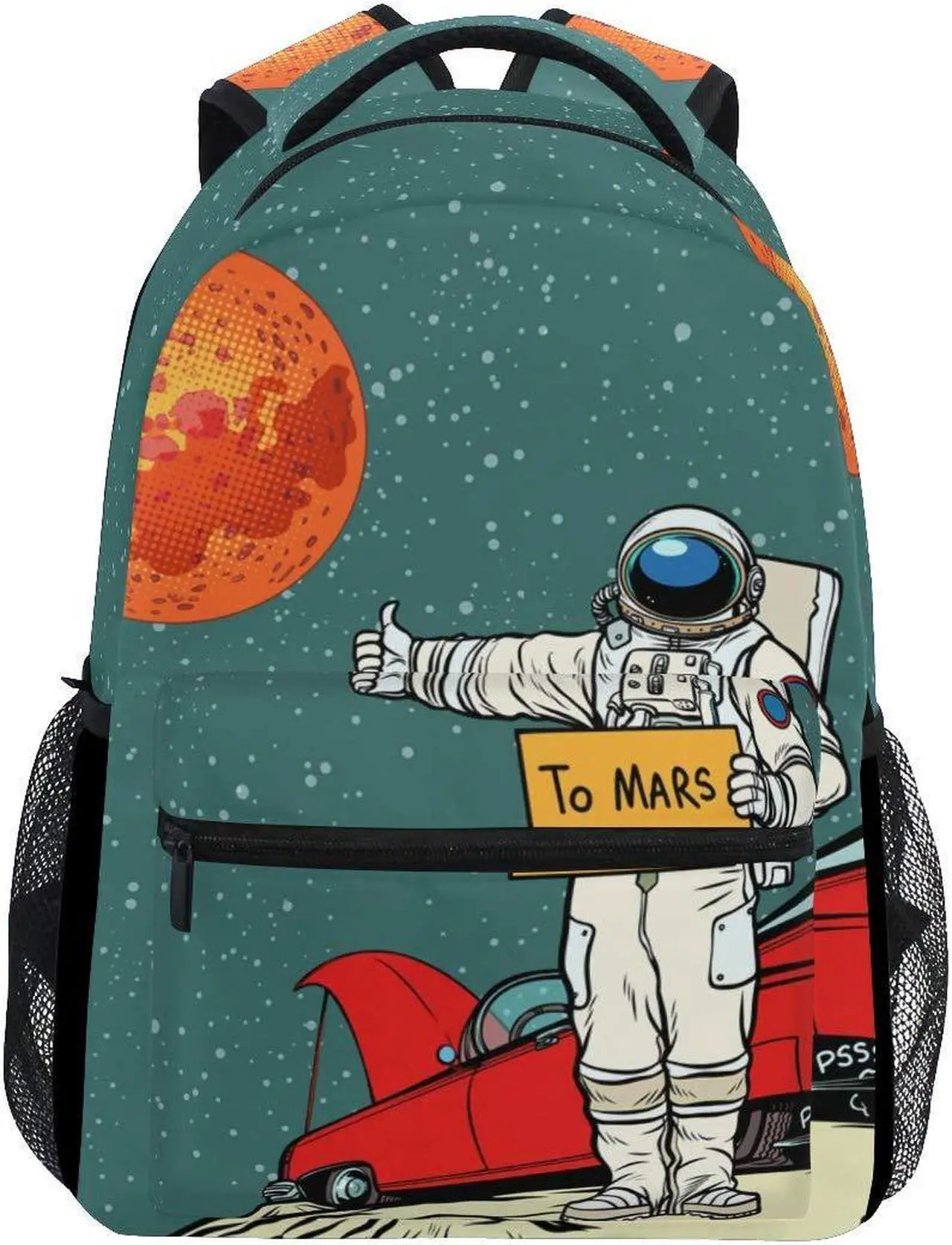 Main image of ALAZA Pop Art Retro Astronaut Space Cartoon Large Backpack Personalized Laptop iPad Tablet Travel School Bag with Multiple Pockets for Men Women College