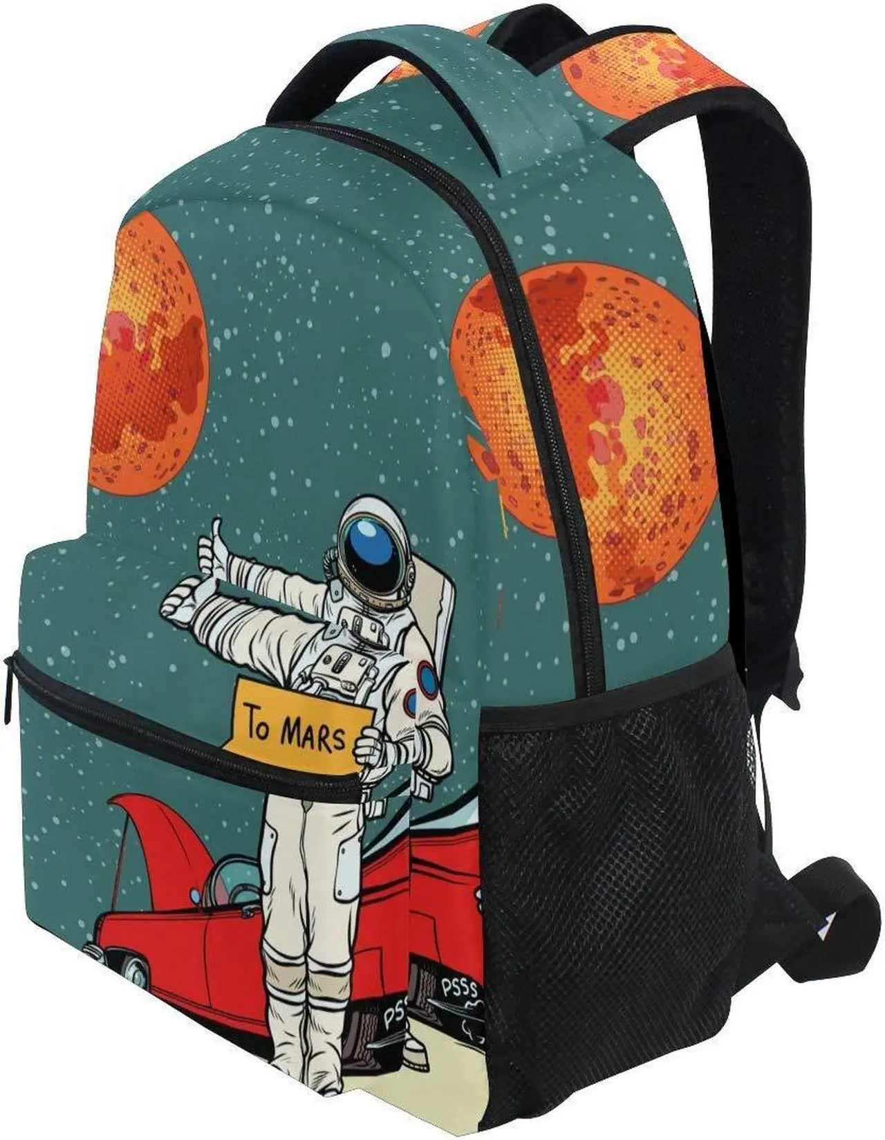 Alt view image 3 of 5 - ALAZA Pop Art Retro Astronaut Space Cartoon Large Backpack Personalized Laptop iPad Tablet Travel School Bag with Multiple Pockets for Men Women College
