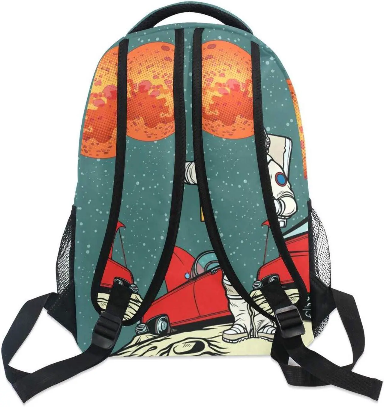 Alt view image 5 of 5 - ALAZA Pop Art Retro Astronaut Space Cartoon Large Backpack Personalized Laptop iPad Tablet Travel School Bag with Multiple Pockets for Men Women College