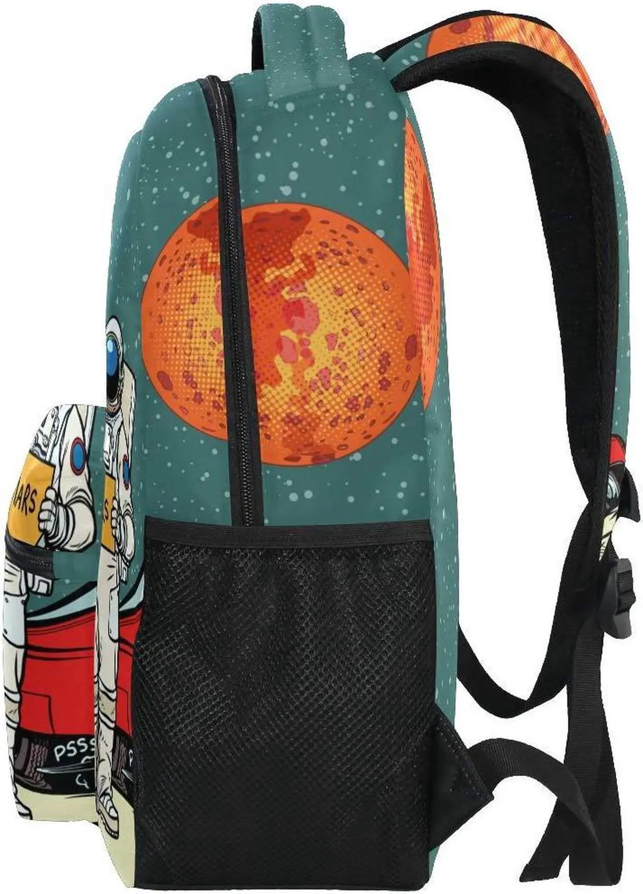 Alt view image 4 of 5 - ALAZA Pop Art Retro Astronaut Space Cartoon Large Backpack Personalized Laptop iPad Tablet Travel School Bag with Multiple Pockets for Men Women College
