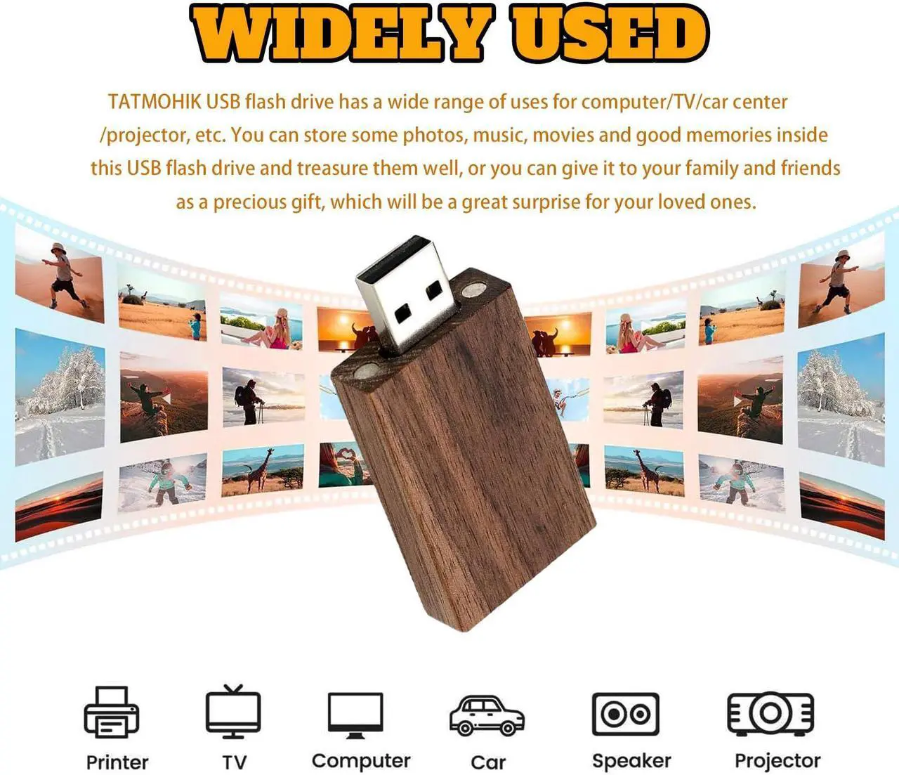 Alt view image 5 of 5 - Wood USB Flash Drives 32GB, TATMOHIK USB 2.0 Walnut Wooden USB Thumb Drives 10 Pack Wood USB Drive Memory Stick Pen Drive Bulk(10 Pack-Walnut)