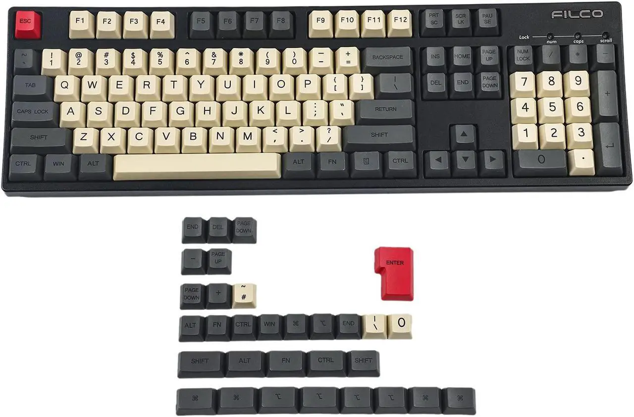 Main image of YMDK Dye Sub Carbon 96 84 ANSI ISO Keycaps OEM Profile Thick PBT Mac Keycap Set for MX Keyaboard Melody 96 KBD75 FC980M Keychron