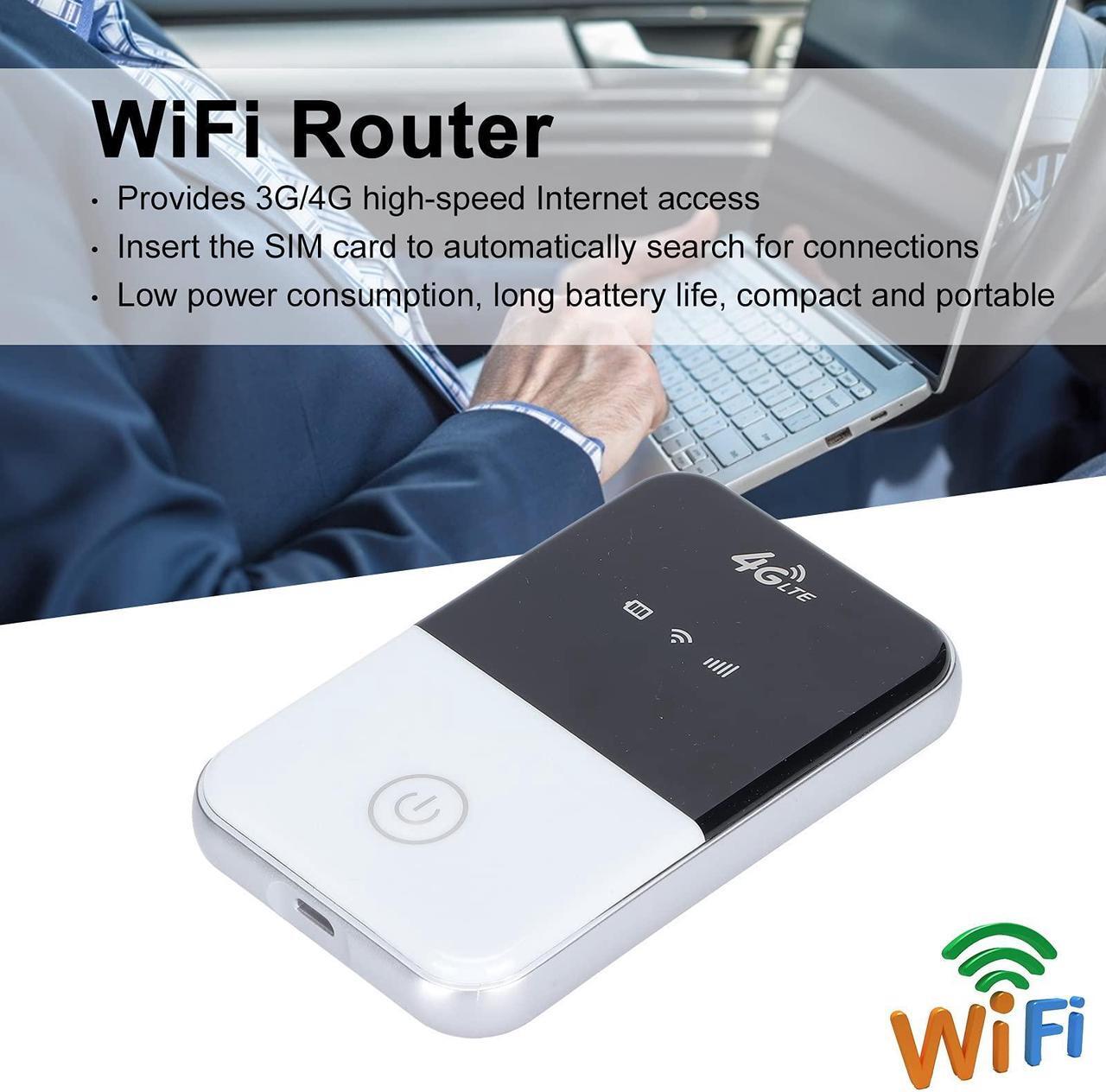 Alt view image 5 of 5 - WiFi Router Modem Router WiFi SIM Card WiFi Router LTE 3G/4G Wireless Mini Car Portable Unlocked Modem with SIM Card Slot WiFi Router(White)