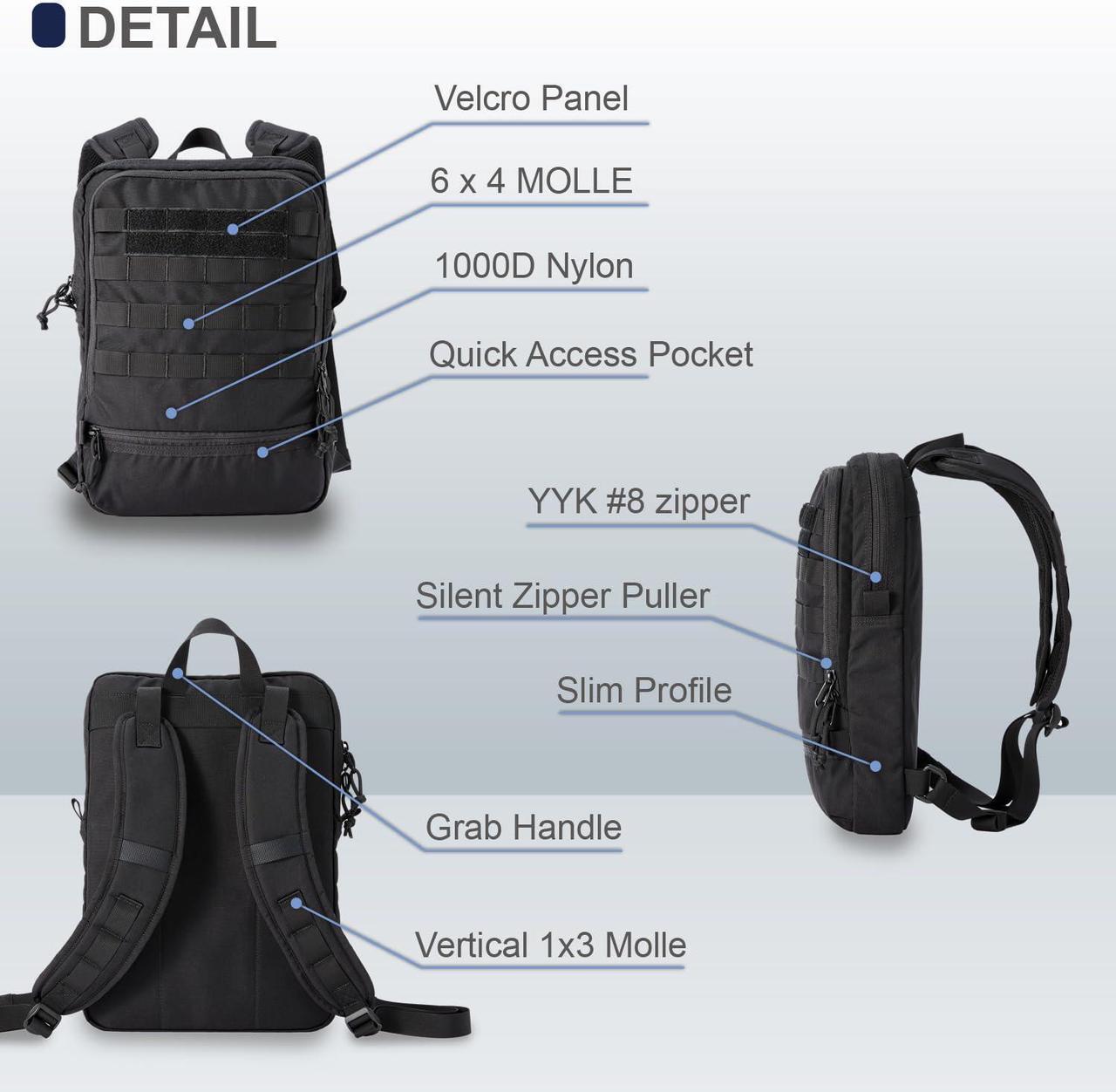 Alt view image 3 of 5 - Cargo Works(r) 15" Laptop Backpack - EDC Backpack Military Tactical Backpack Molle Backpacks Army Assault Survival Rucksack Pack