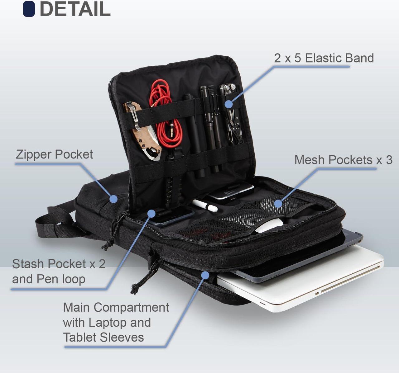 Alt view image 2 of 5 - Cargo Works(r) 15" Laptop Backpack - EDC Backpack Military Tactical Backpack Molle Backpacks Army Assault Survival Rucksack Pack