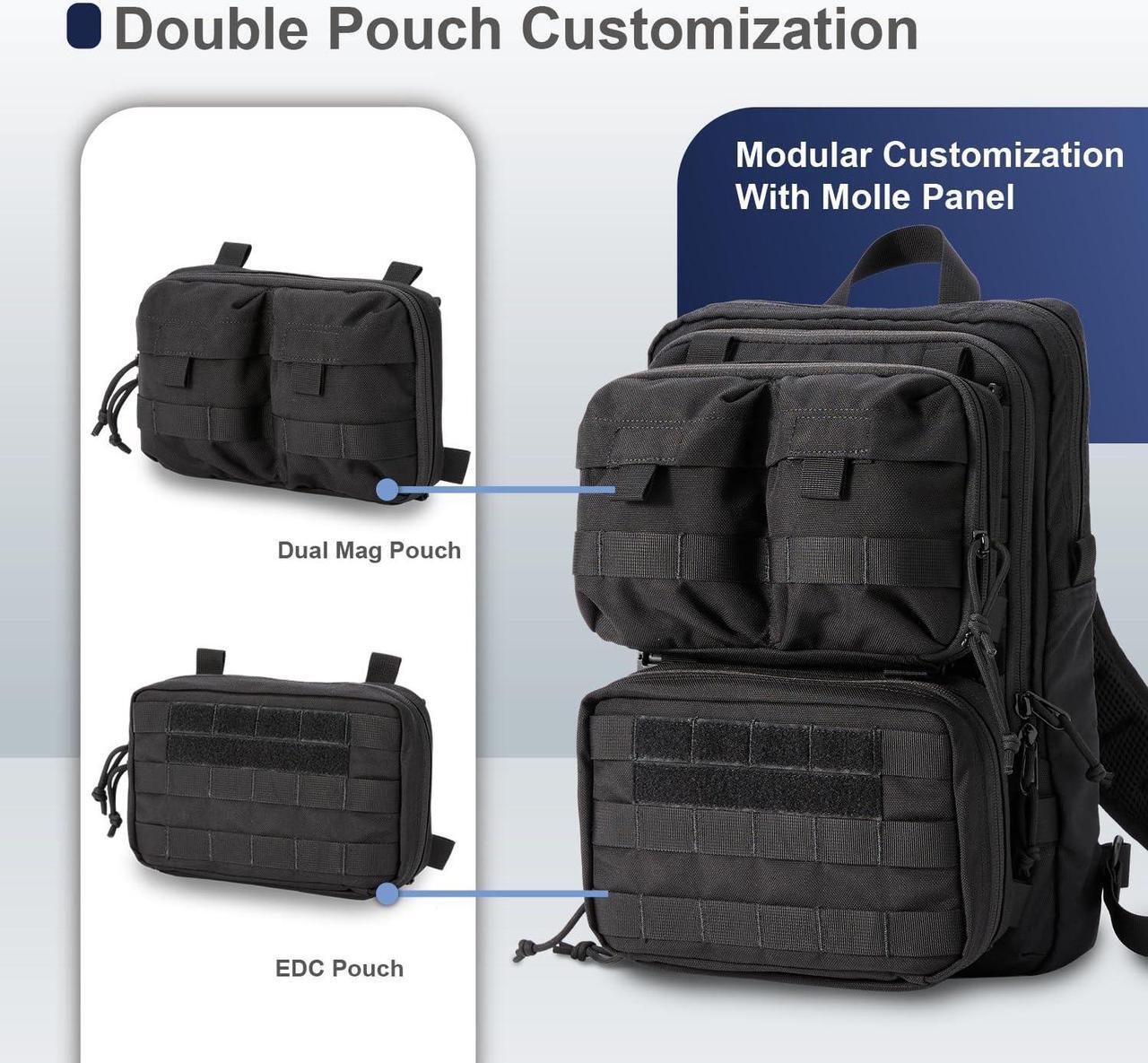 Alt view image 5 of 5 - Cargo Works(r) 15" Laptop Backpack - EDC Backpack Military Tactical Backpack Molle Backpacks Army Assault Survival Rucksack Pack