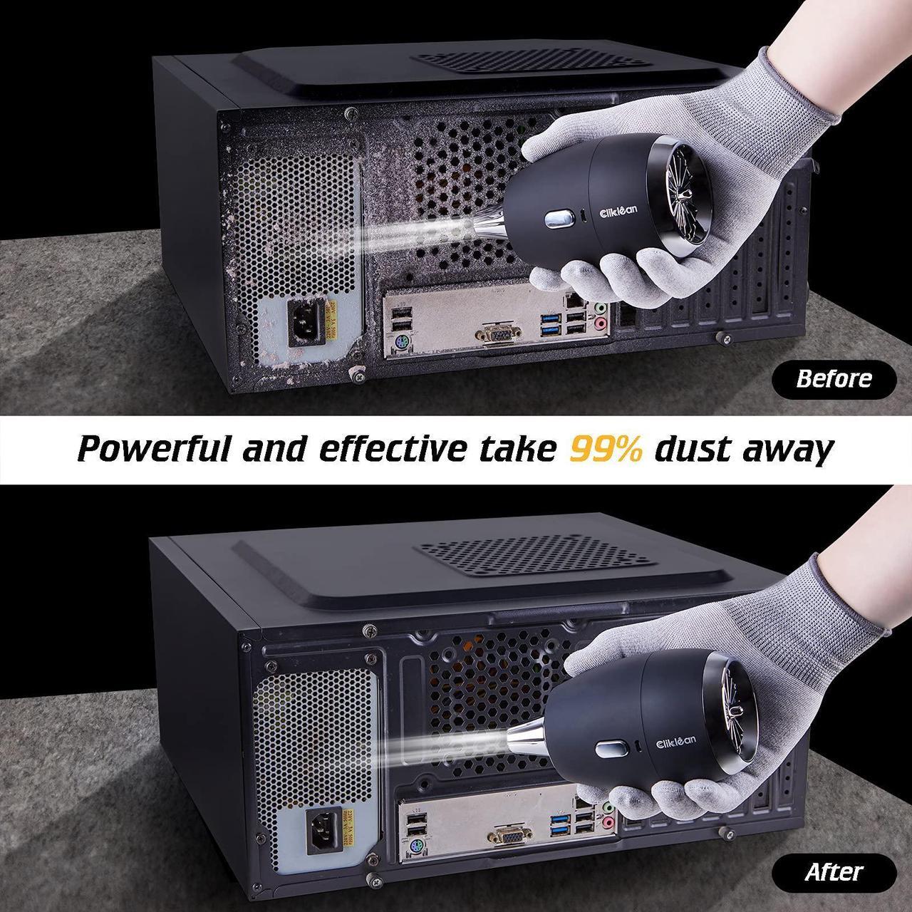 Alt view image 3 of 5 - Cordless Air Duster 2.0 - Compressed Air No Heat Air Replaces Canned Air 80000RPM 55MPH - Electric Duster for Cleaning Gaps, Computer, Keyboard, Replaces Compressed Air Can