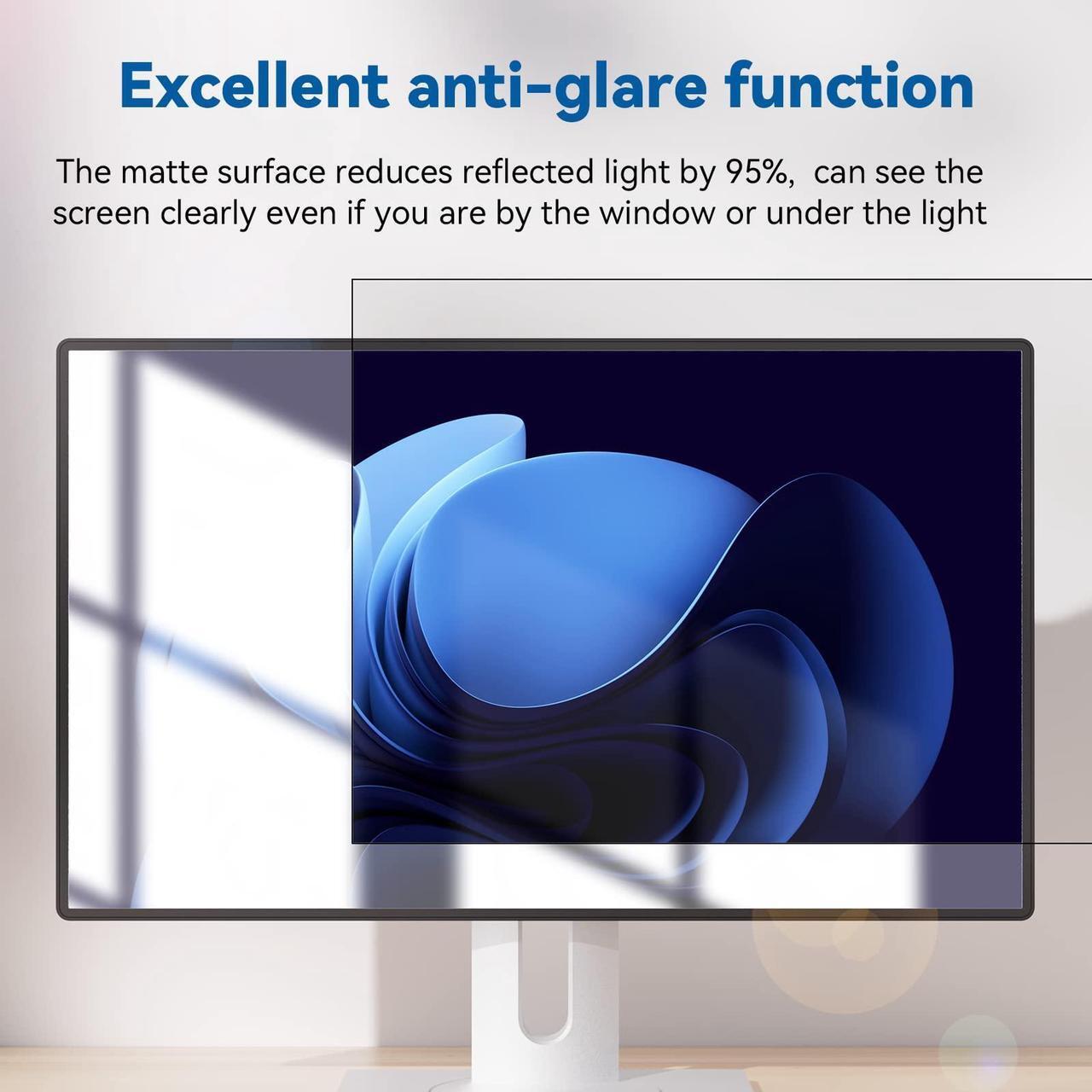 Alt view image 5 of 5 - IPROKKO [2-Pack] 24 Inch Computer Privacy Screen Filter for 16:10 Widescreen Monitor, Removable 24in Anti Blue Light Glare Privacy Shield, Anti Spy Security Protector for Hp Dell Asus Acer Samsung