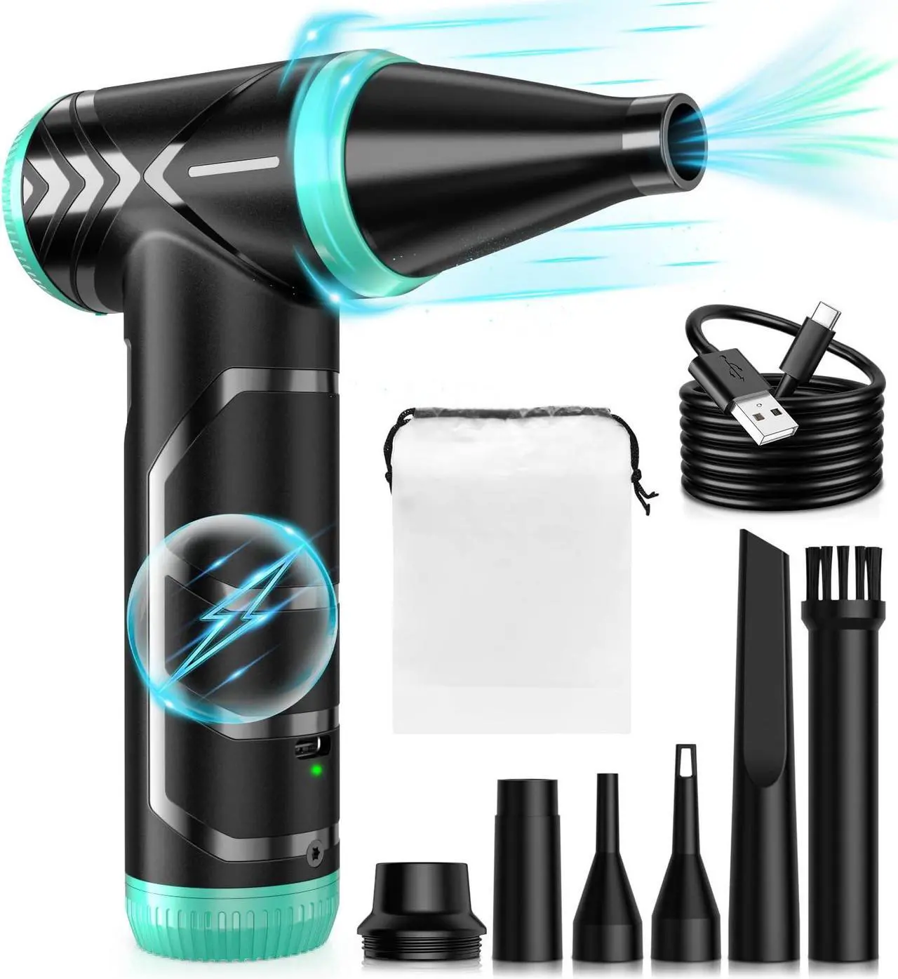 Compressed Air Electric Air Duster - 150,000 RPM Rechargeable Keyboard Cleaner Cordless Compressed Air Duster For Keyboard Cleaning
