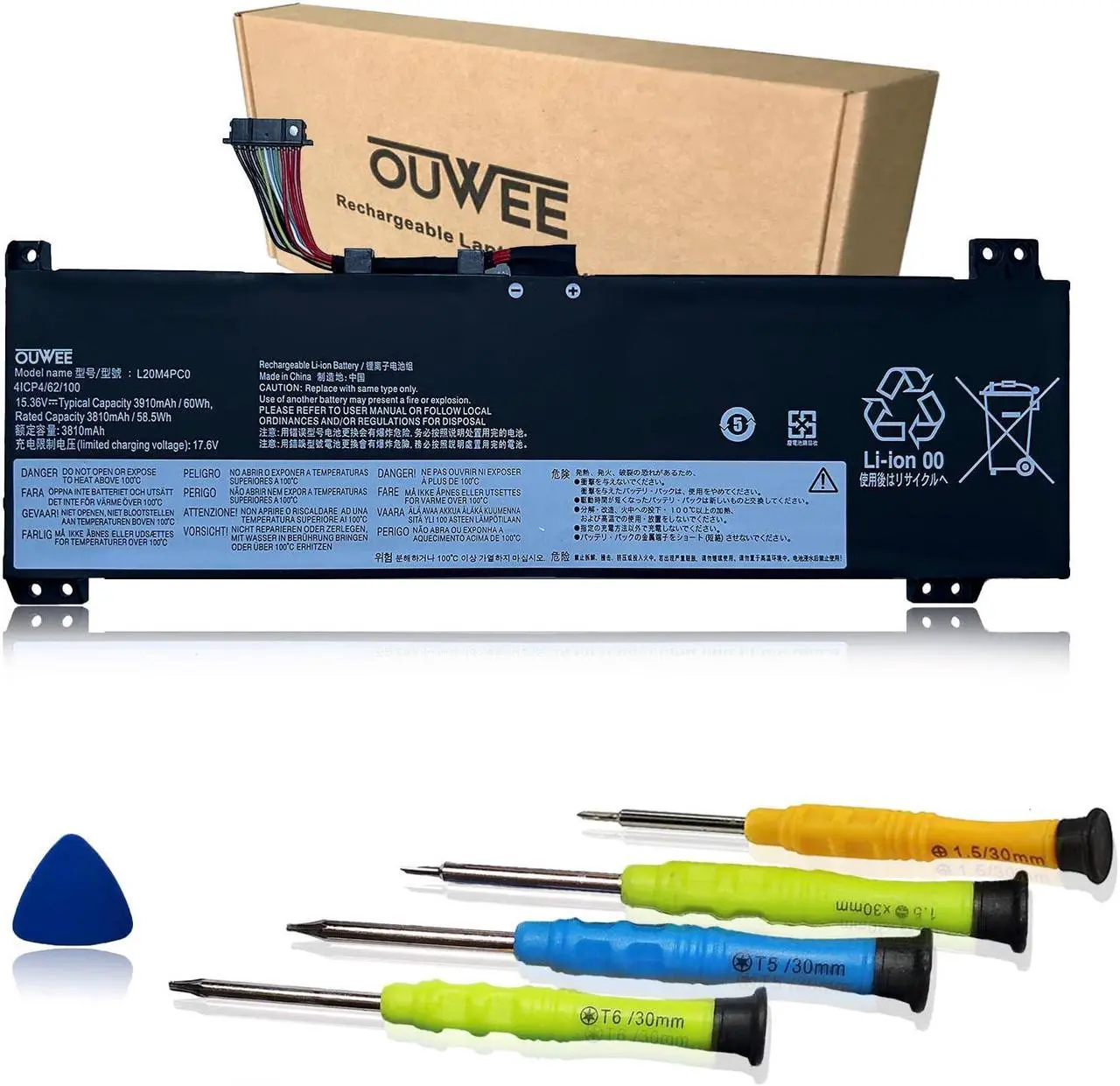 Main image of OUWEE L20M4PC0 Laptop Battery Compatible with Lenovo Ideapad Gaming 3-15ACH6 Legion 5-15ITH6 15ITH6H 15ACH6 15ACH6A 15ACH6H Series 5B11B48816 L20D4PC0 5B11B48819 L20C4PC0 5B11B48827 L20L4PC0 60Wh