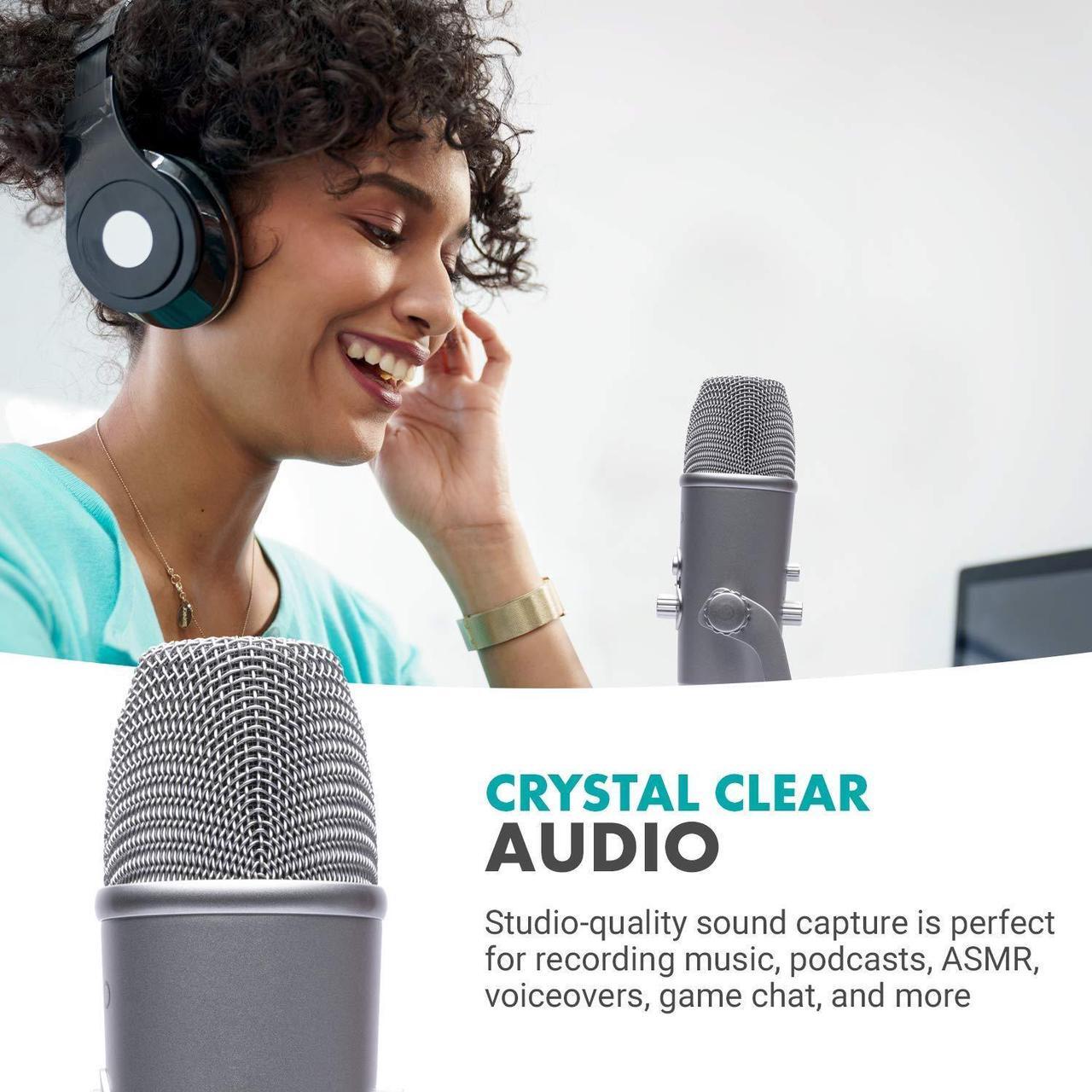 Alt view image 2 of 5 - Movo UM800 Desktop USB Microphone for iPhone, Android, Computer with Adjustable Pickup Patterns and USB, USB Type-C and Lightning Cables - Podcast Microphone, Streaming Microphone, Gaming Microphone