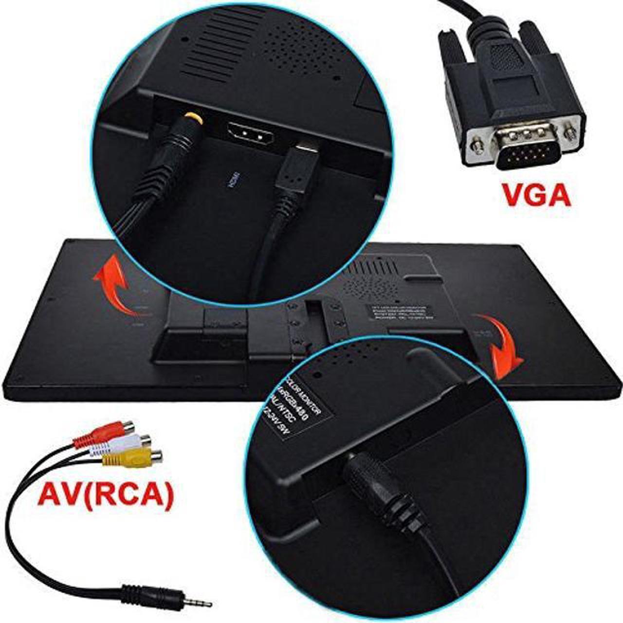Alt view image 4 of 5 - PONPY 10.1" Ultra Thin 16:9 HD 1024x600 TFT LCD Color Display Touch Button Monitor Screen with AV HDMI VGA Video Input for Raspberry Pi 3B+ / Mini PC Display/Home Security/CCTV Camera