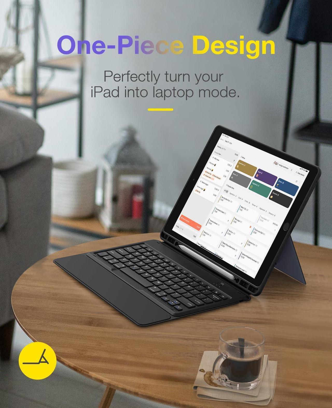 Alt view image 3 of 5 - iPad Pro 12.9 Case with Keyboard Compatible for iPad Pro 12.9" 2015/2017, Ultra-Thin PU Leather Silicon Rugged Shock Keyboard Stand Case with Pencil Holder (Not Fit for 2018 New ipad)-Gray