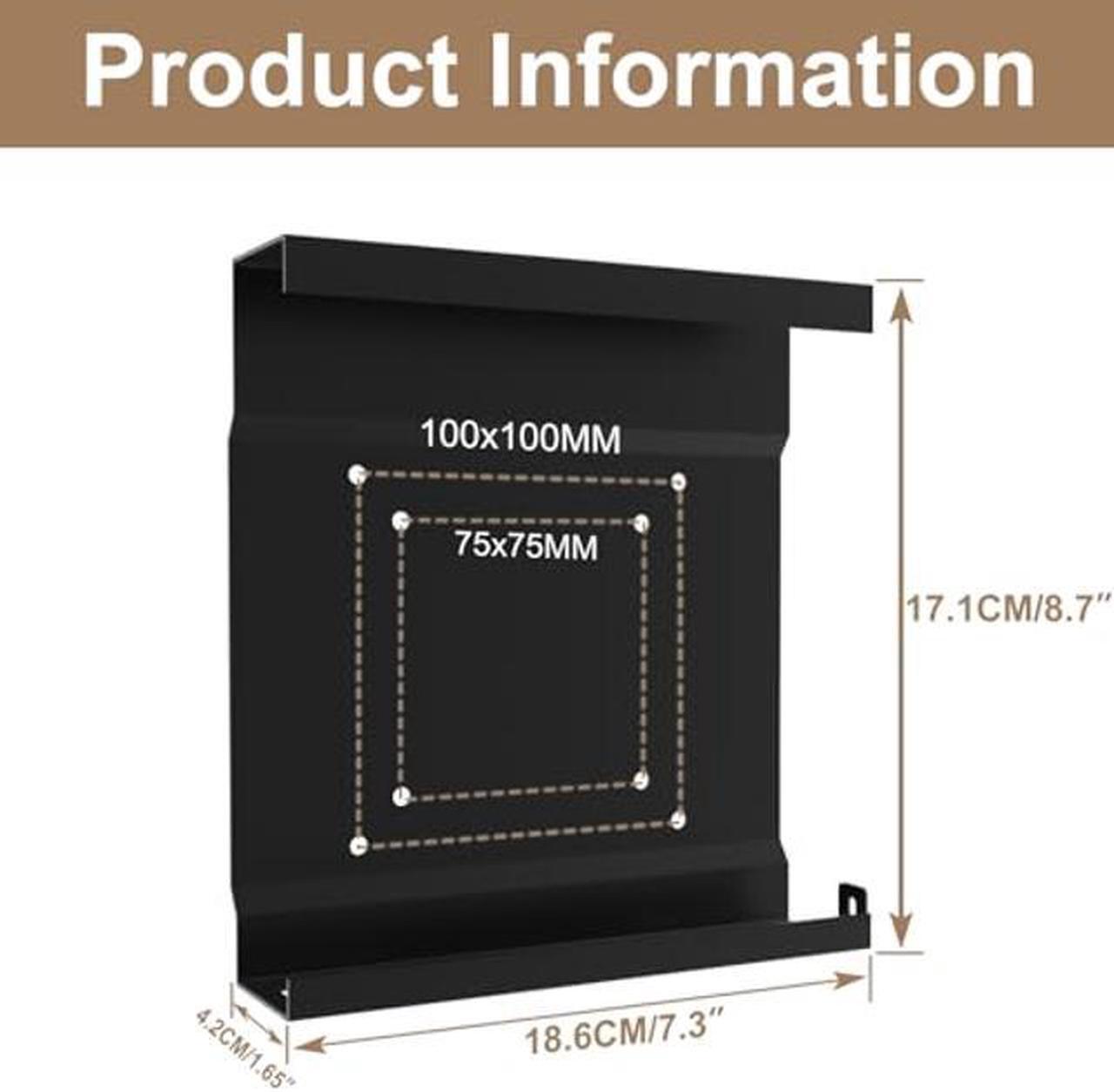Alt view image 5 of 5 - (Pack of 2) Mount for Lenovo Tiny VESA System Mounting Bracket, Mini PC Mount for Lenovo ThinkCentre Tiny Desktops M600 M700 M700z M715q M800z M900 M900x M900z, Wall VESA and Under Desk Mount
