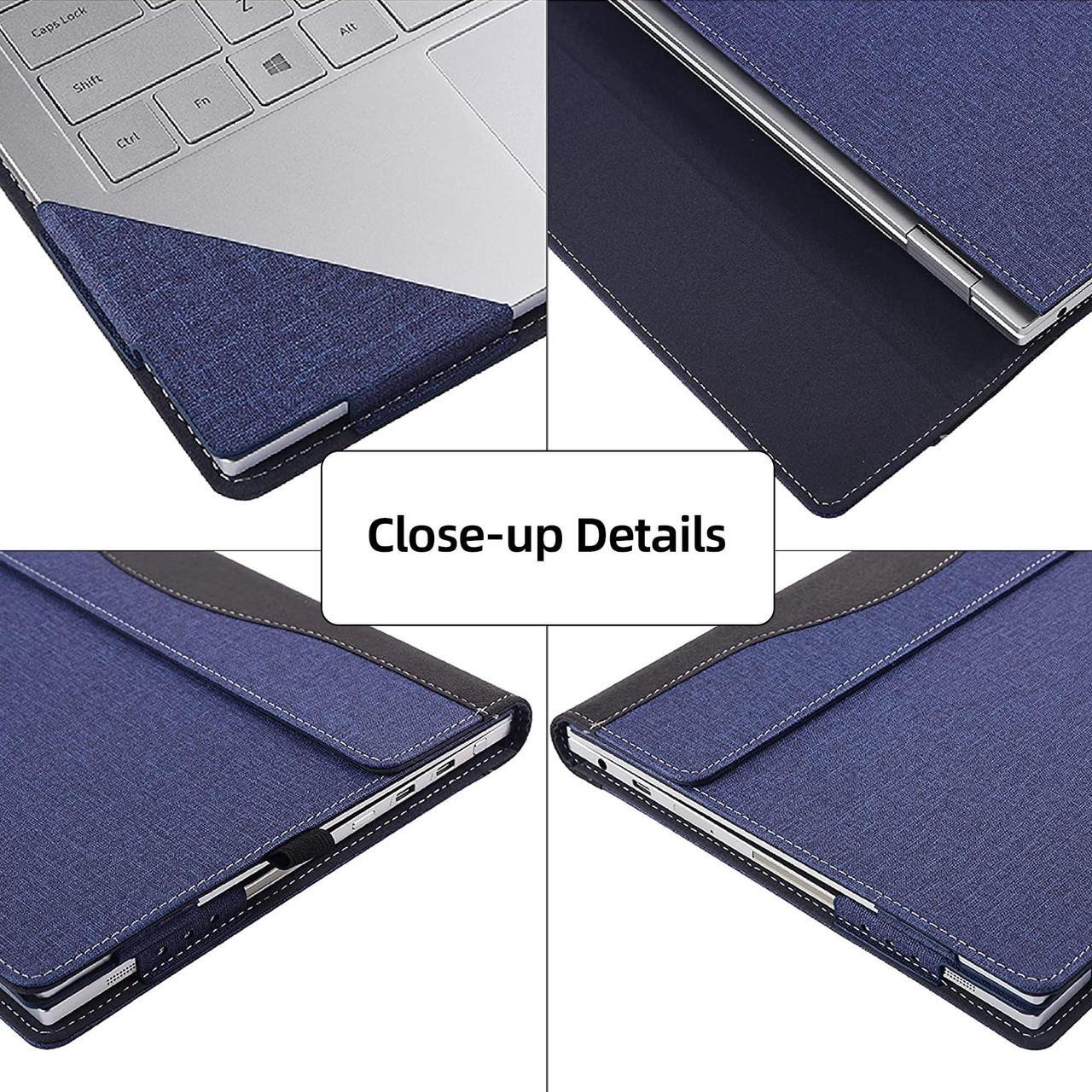 Alt view image 2 of 5 - WODBAO for HP Laptop Case Envy X360 15-DS/DR/BP/BQ/CP/CN 15.6" Series Note Case Holster, PU Holster for HP Envy X360 15-cp/15m-cp and 15-bp/15m-bp and 15-bq/15m-bq and 15-cn/15m-cn (Dark blue)