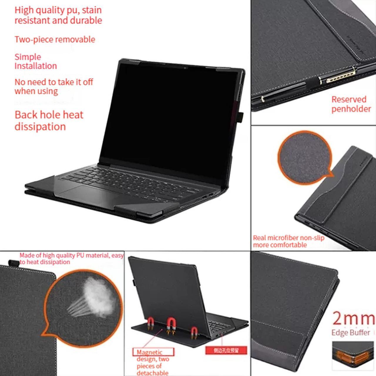 Alt view image 5 of 5 - WODBAO for HP Laptop Case Envy X360 15-DS/DR/BP/BQ/CP/CN 15.6" Series Note Case Holster, PU Holster for HP Envy X360 15-cp/15m-cp and 15-bp/15m-bp and 15-bq/15m-bq and 15-cn/15m-cn (Dark blue)